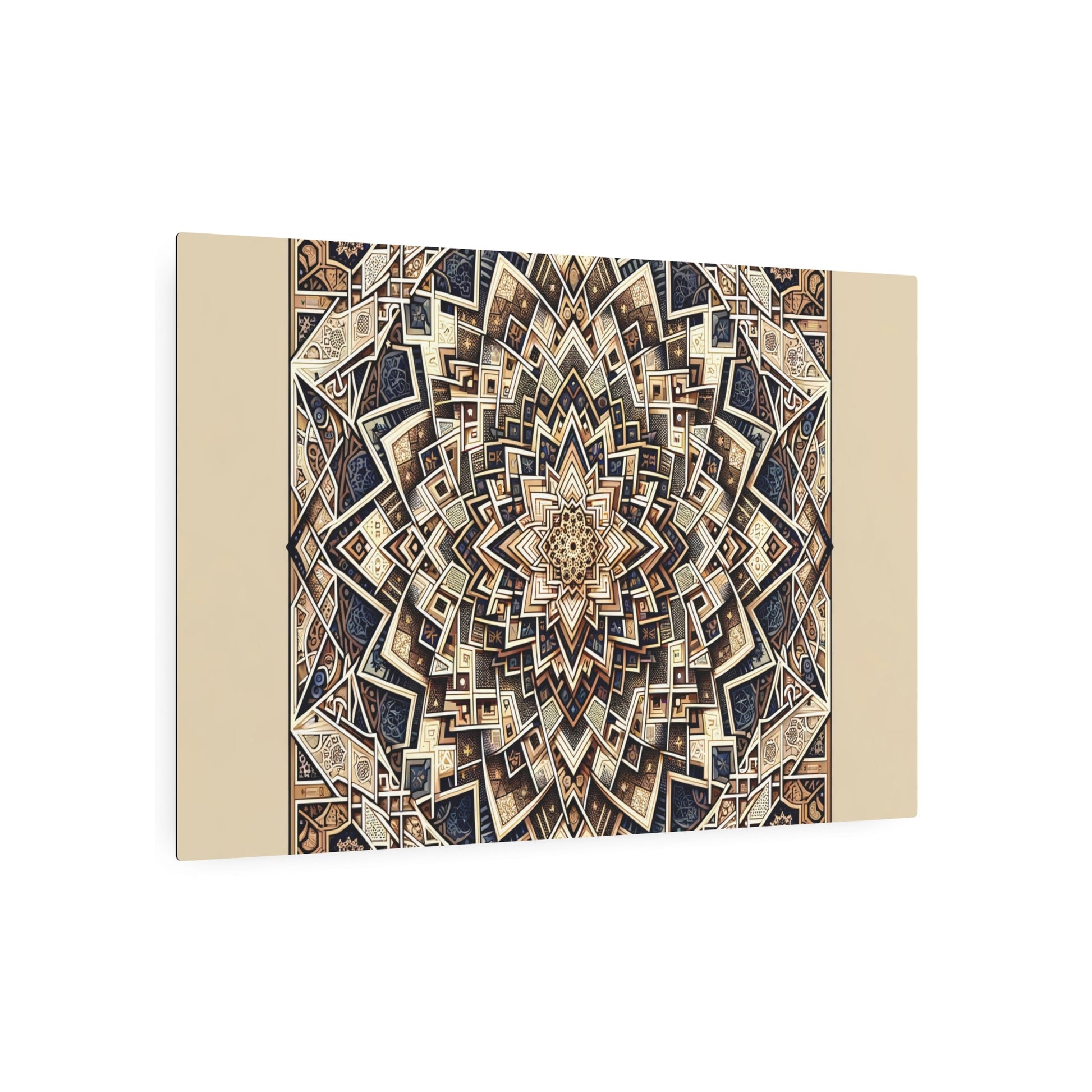 Metal Poster Art | "Intricate Islamic Geometric Patterns Artwork: Symmetrical Design in Non - Western & Global Styles Category" - Metal Poster Art 36″ x 24″ (Horizontal) 0.12''