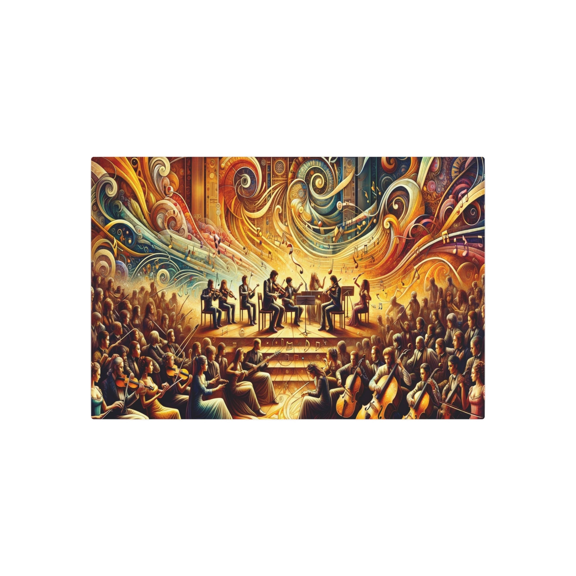 Metal Poster Art | "Renaissance Art Style Fusion of Music and Art - Unique Interpretation in Western Art Styles Collection" - Metal Poster Art 36″ x 24″ (Horizontal) 0.12''