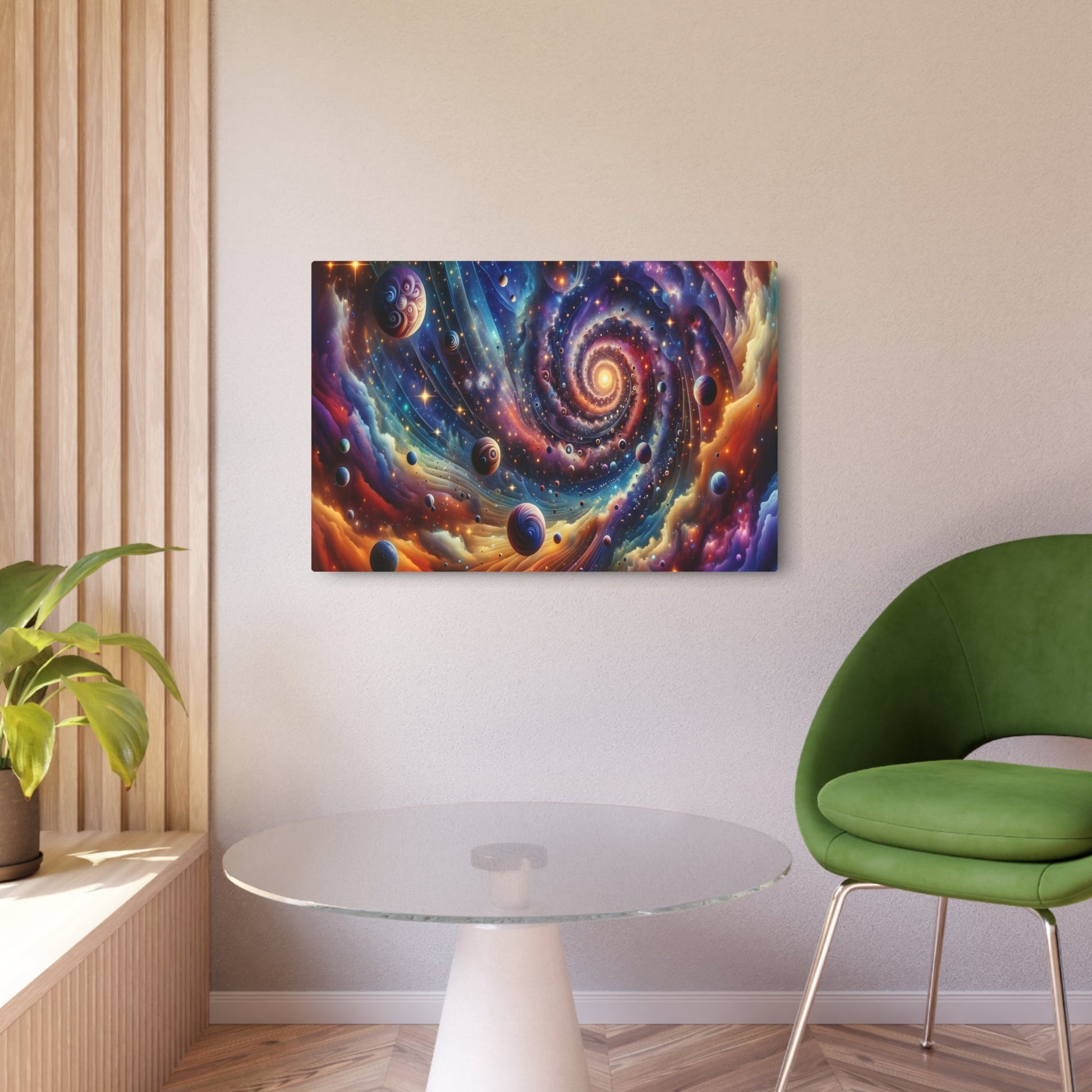 Metal Poster Art | "Modern & Contemporary Surrealism Art: Deep Celestial Dream - An Imaginative Blend of Stars, Galaxies, Planets, and Const - Metal Poster Art 36″ x 24″ (Horizontal) 0.12''