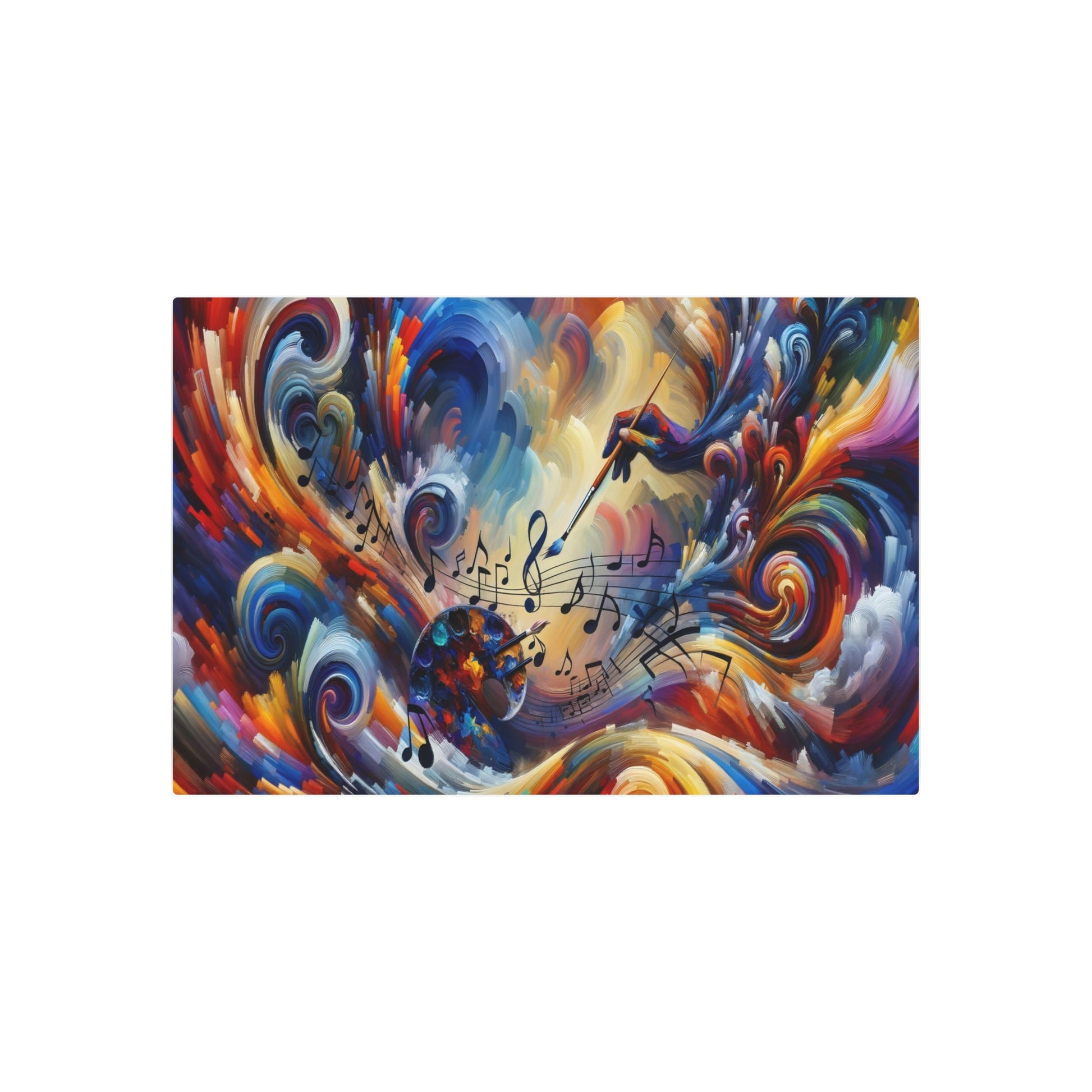 Metal Poster Art | "Expressionistic Western Art Style: Dynamic Fusion of Music and Art - Limited Edition Print" - Metal Poster Art 36″ x 24″ (Horizontal) 0.12''