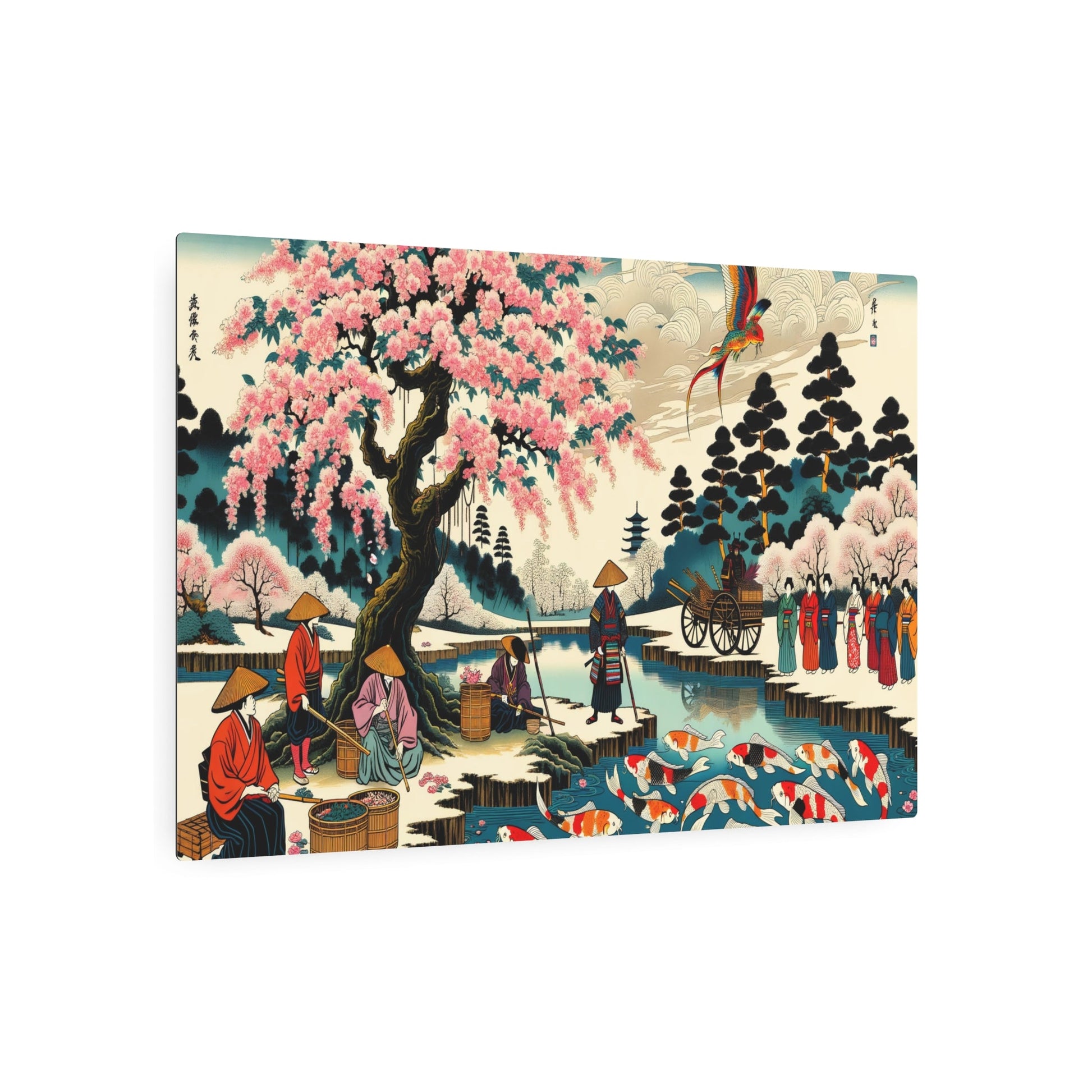 Metal Poster Art | "Traditional Edo - Era Ukiyo - e Art Print: Vibrant Japanese Scenes of Nature, Daily Life & Historical Events - Asian Art Styles Collection - Metal Poster Art 36″ x 24″ (Horizontal) 0.12''