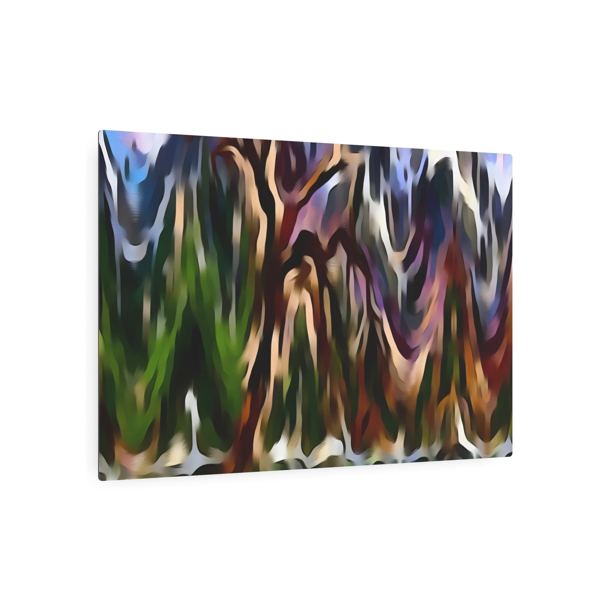 Metal Poster Art | "Modern Abstract Expressionism Art - Vibrant Tree and Forest Scene in Contemporary Style" - Metal Poster Art 36″ x 24″ (Horizontal) 0.12''