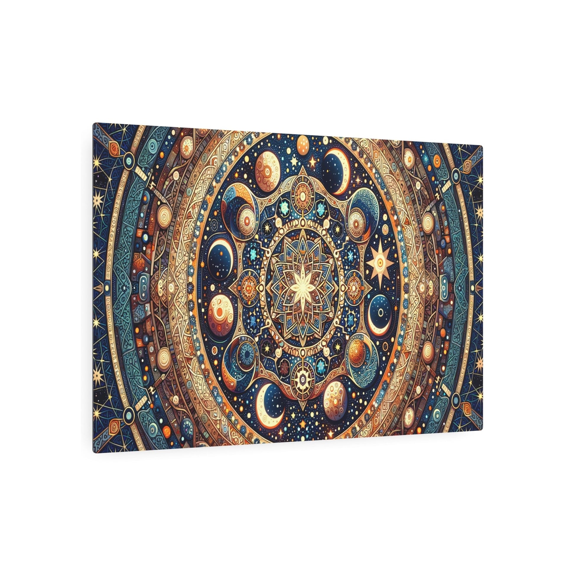 Metal Poster Art | "Islamic Geometric Patterns Art: Celestial Body Themed Stars, Moons, Planets and Galaxies - Non - Western & Global Styles - Metal Poster Art 36″ x 24″ (Horizontal) 0.12''