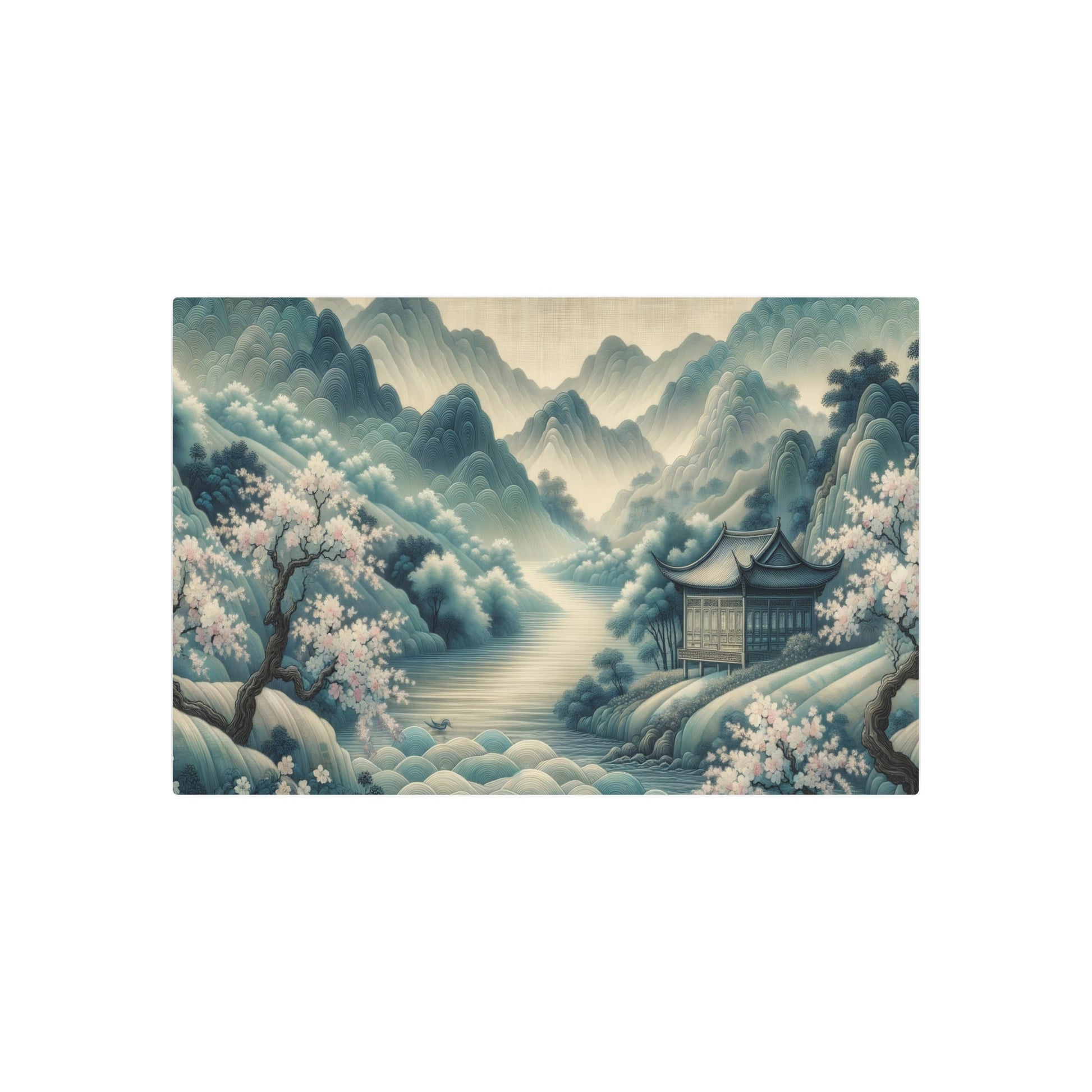 Metal Poster Art | "Traditional Chinese Silk Painting Artwork - Authentic Asian Art Styles in Sub - category of Classic Chinese Silk Illustration" - Metal Poster Art 36″ x 24″ (Horizontal) 0.12''