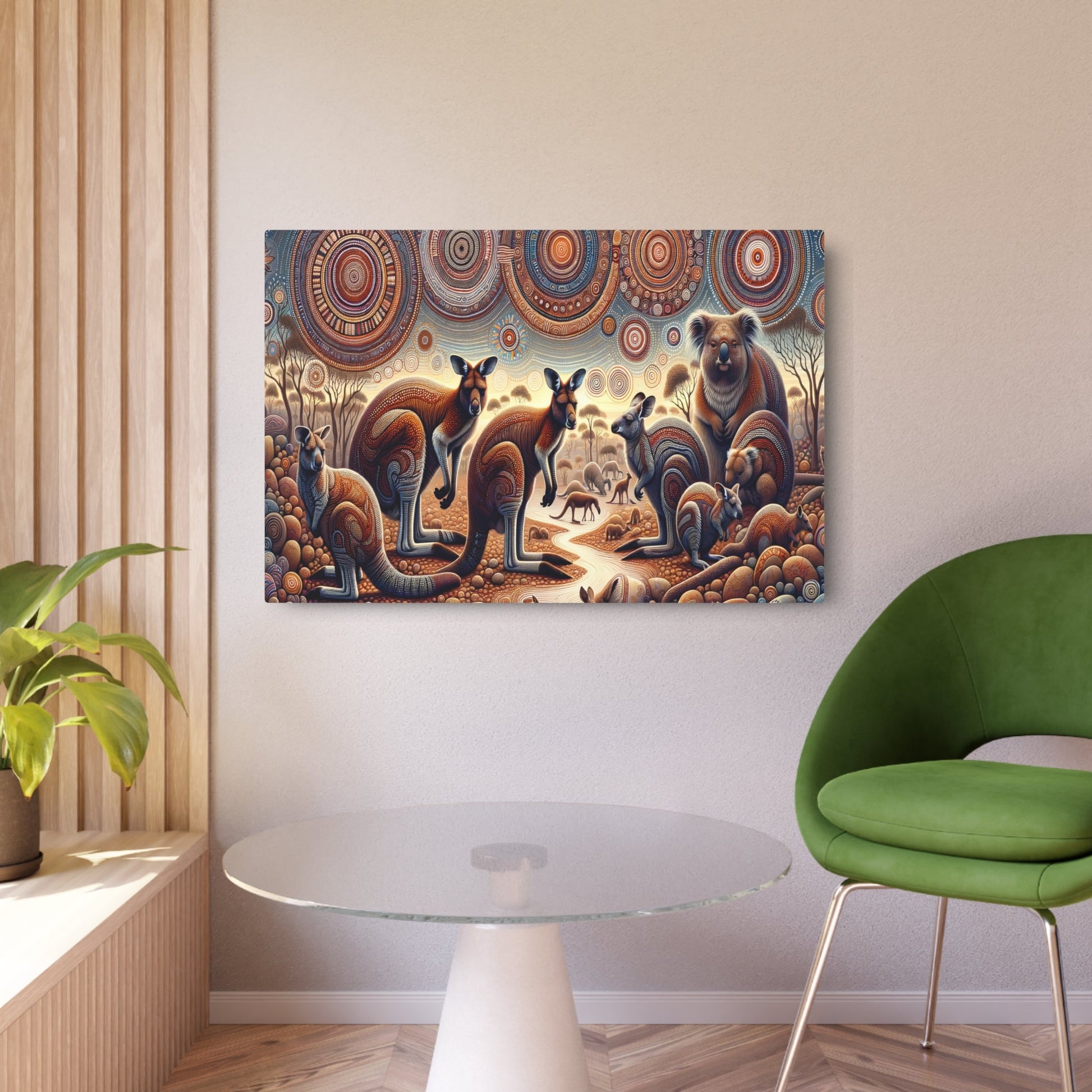 Metal Poster Art | "Aboriginal Australian Art: Authentic Native Wildlife and Traditional Symbols in Non - Western & Global Styles - Aboriginal Art (Australian)" - Metal Poster Art 36″ x 24″ (Horizontal) 0.12''