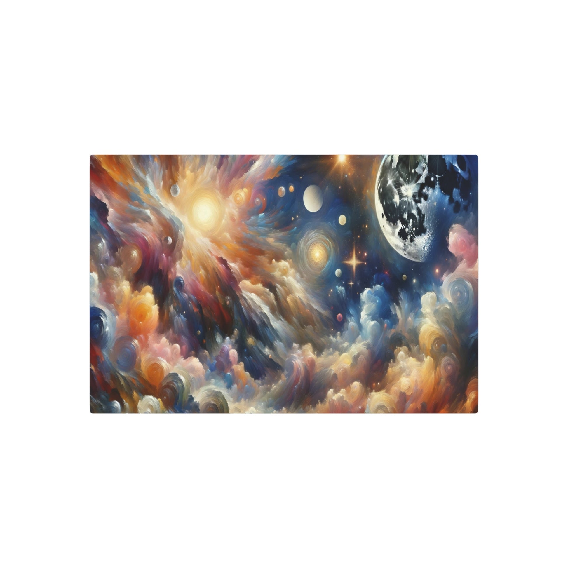 Metal Poster Art | "Western Art Styles: Post - Impressionism Celestial Body Painting with Vivid Colors and Real Life Subject Matter" - Metal Poster Art 36″ x 24″ (Horizontal) 0.12''