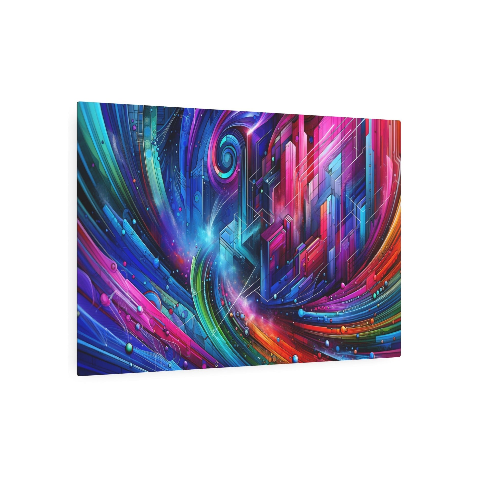 Metal Poster Art | "Vibrant Futuristic Digital Art Masterpiece in Modern & Contemporary Style" - Metal Poster Art 36″ x 24″ (Horizontal) 0.12''