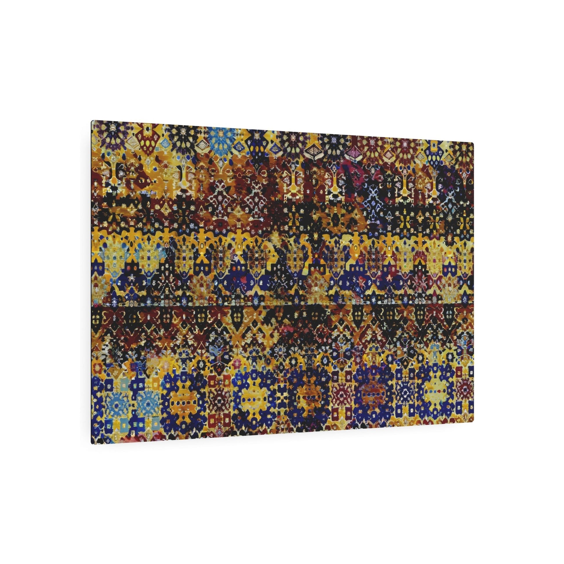 Metal Poster Art | "Indonesian Batik Style Artwork Featuring Intricate Patterns & Vibrant Colors - Non-Western Global Styles Collection" - Metal Poster Art 36″ x 24″ (Horizontal) 0.12''