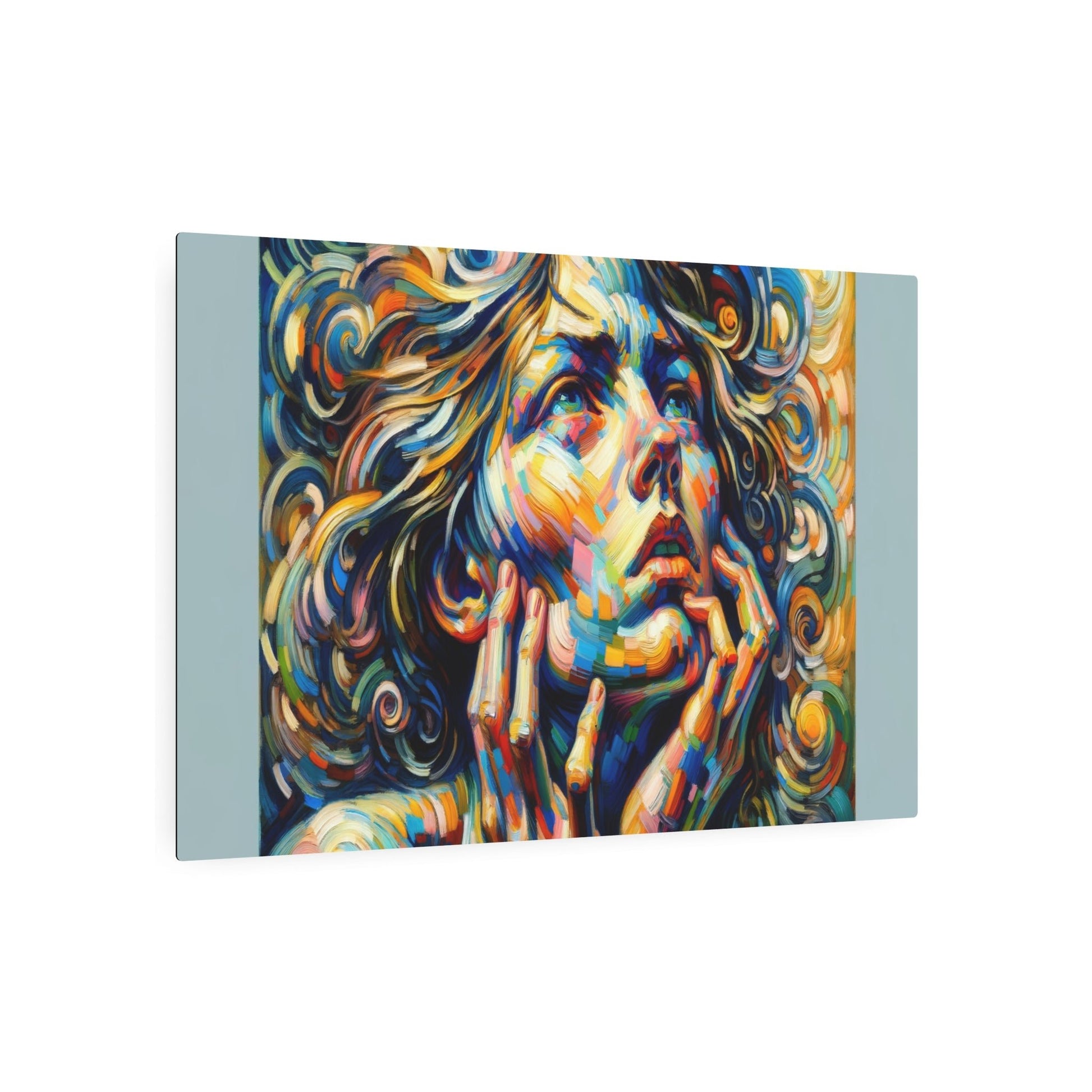 Metal Poster Art | "Expressionist Art Image Inspired by Edvard Munch and Wassily Kandinsky - Western Art Styles, Expressionism Category" - Metal Poster Art 36″ x 24″ (Horizontal) 0.12''