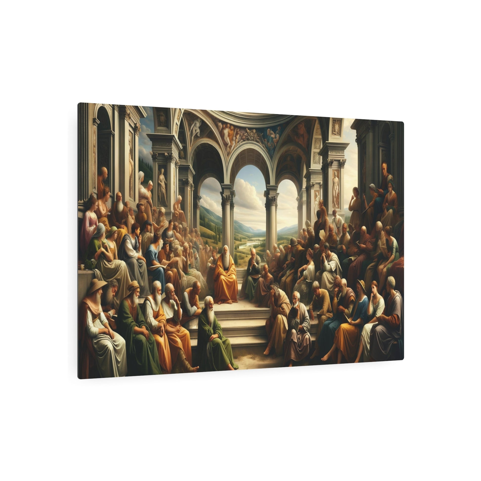 Metal Poster Art | "Renaissance Art Style Features: Realistic Human Figures, Linear Perspective & Naturalistic Light in Western Art Styles - Including Lush Landscapes - Metal Poster Art 36″ x 24″ (Horizontal) 0.12''