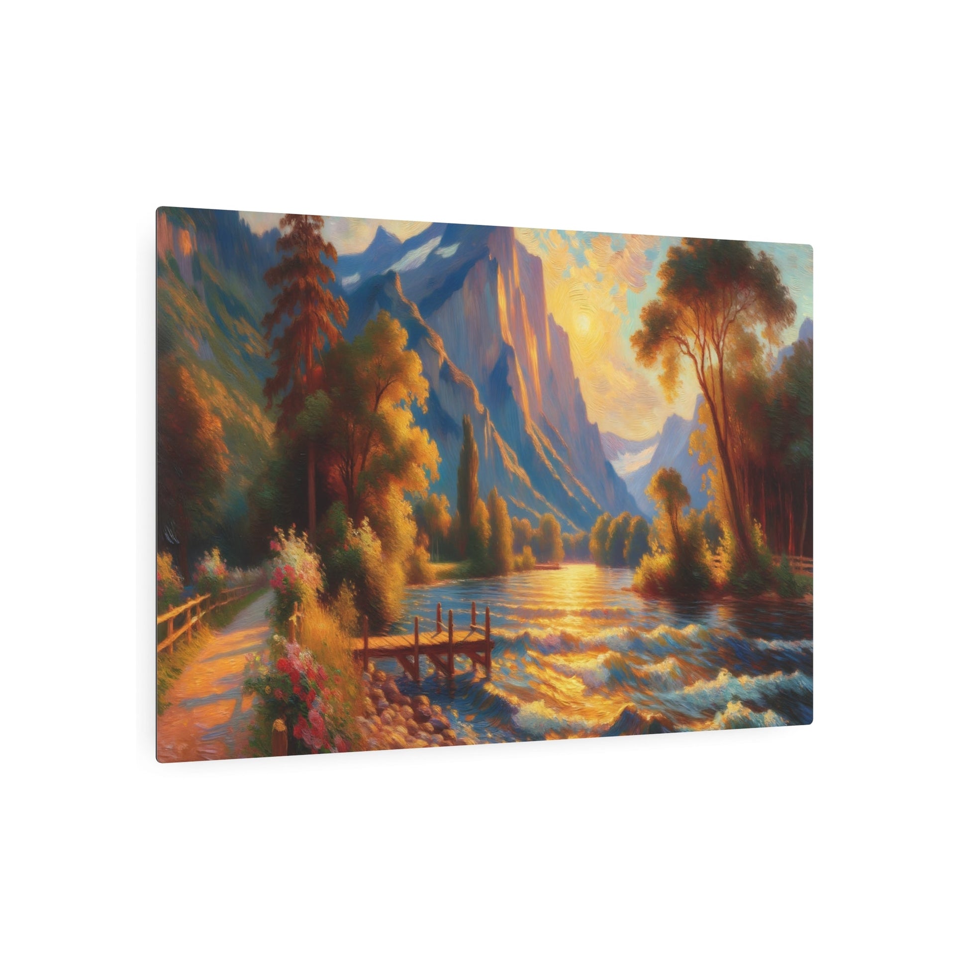 Metal Poster Art | "Impressionist Western Art: Vibrant Light Intensity and Visible Brush Strokes in Essence - focused Artwork" - Metal Poster Art 36″ x 24″ (Horizontal) 0.12''