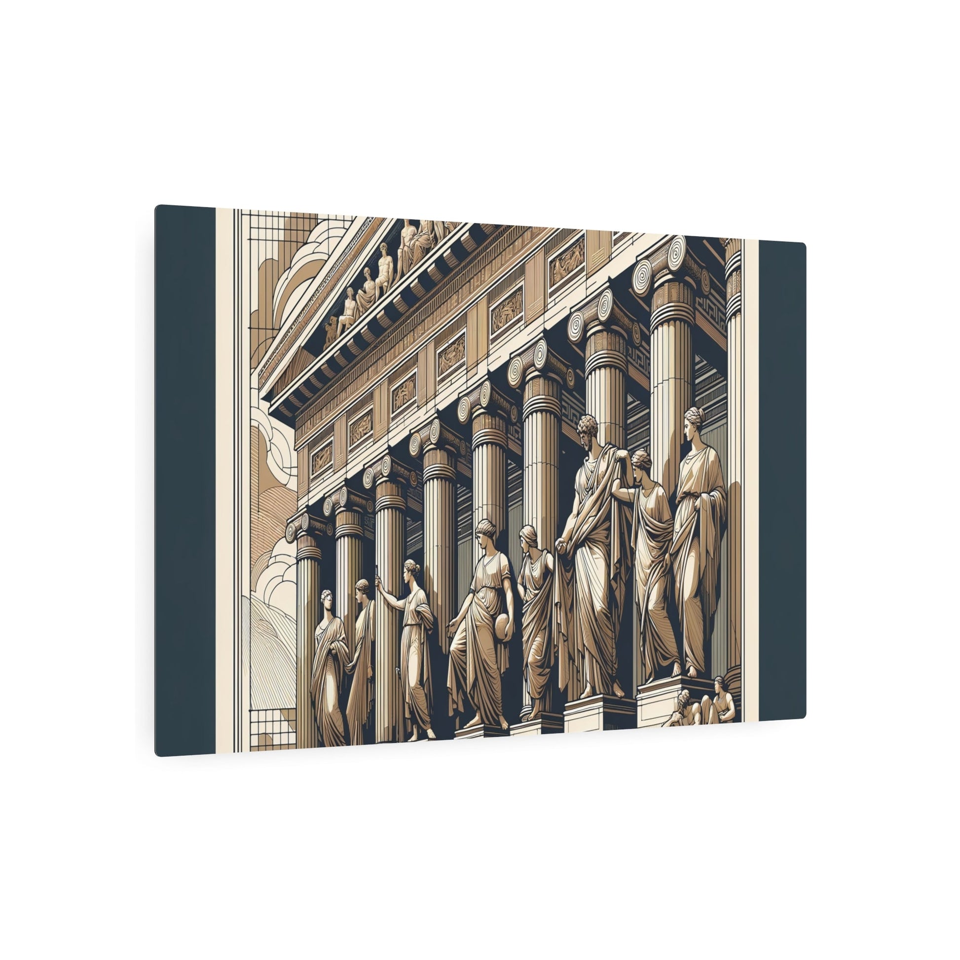 Metal Poster Art | "Neoclassical Art Style Image - Symmetrical, Simple & Grandeur - Classical History and Myth Inspired - Featuring Columns, Friezes & - Metal Poster Art 36″ x 24″ (Horizontal) 0.12''