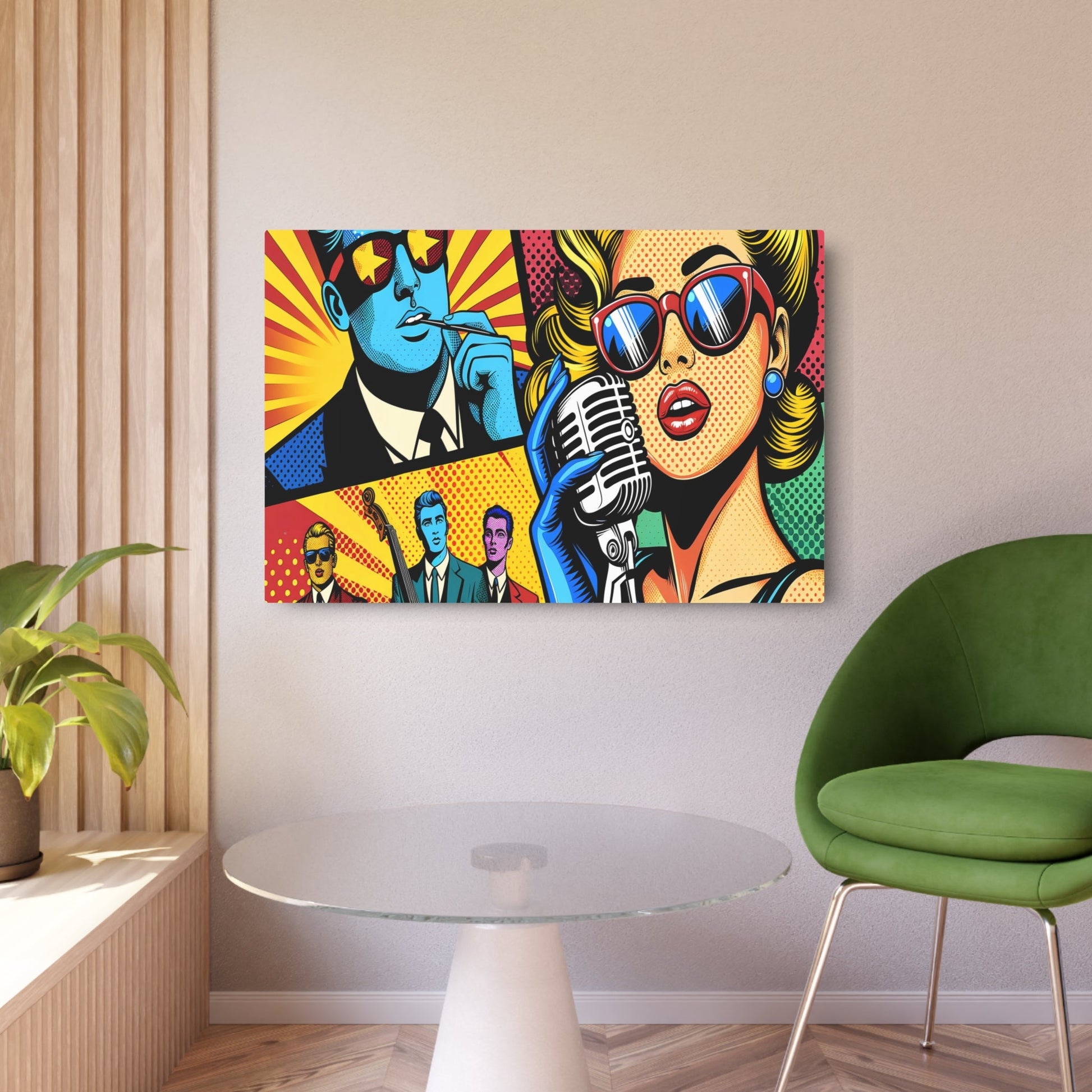 Metal Poster Art | "Vibrant Pop Art Image - Bold Modern and Contemporary Style with Bright Colors, Strong Lines & Popular Culture Iconography" - Metal Poster Art 36″ x 24″ (Horizontal) 0.12''