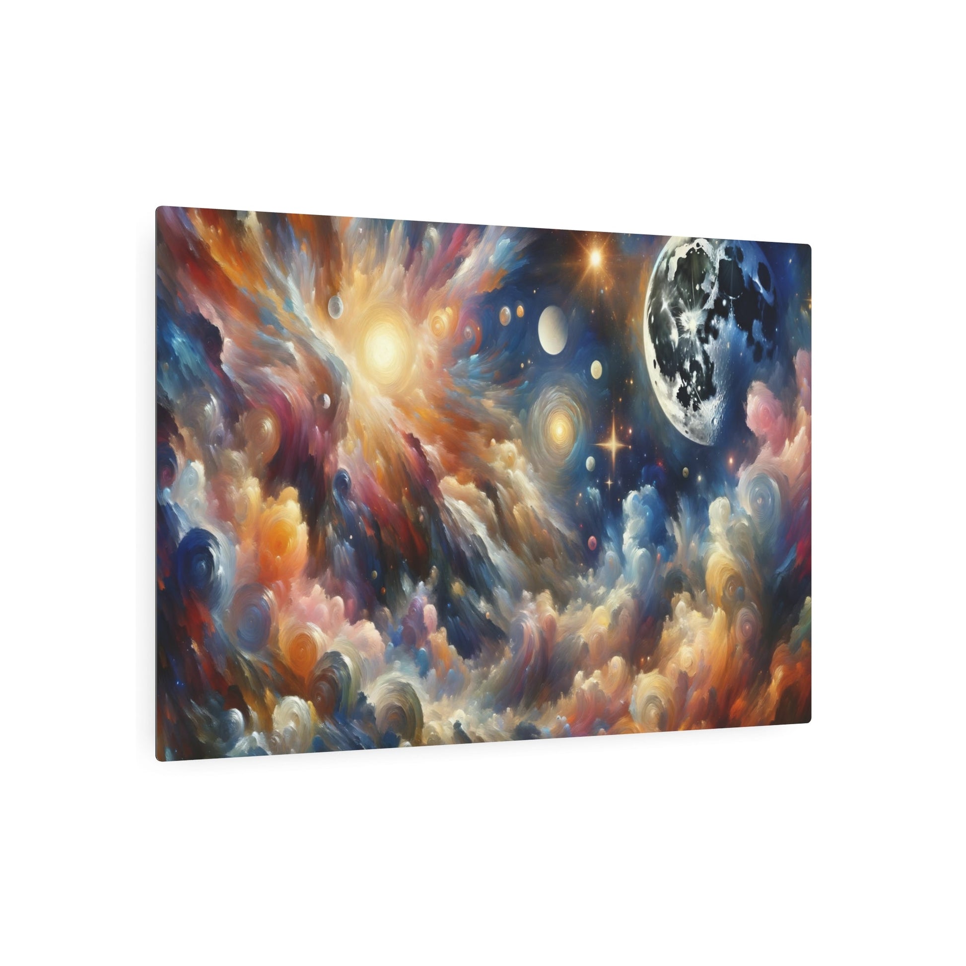 Metal Poster Art | "Western Art Styles: Post - Impressionism Celestial Body Painting with Vivid Colors and Real Life Subject Matter" - Metal Poster Art 36″ x 24″ (Horizontal) 0.12''