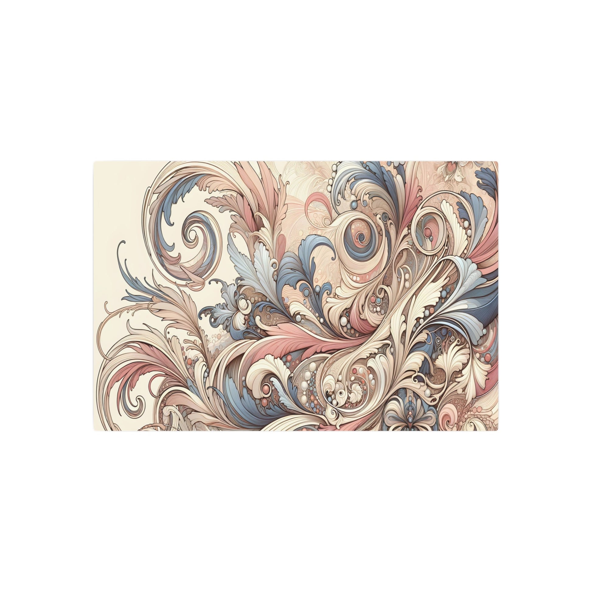 Metal Poster Art | "Art Nouveau Western Style Artwork - Intricate Curvilinear Design with Rich Pastel Colors, Romantic Dreamy Atmosphere - Late 19 - Metal Poster Art 36″ x 24″ (Horizontal) 0.12''