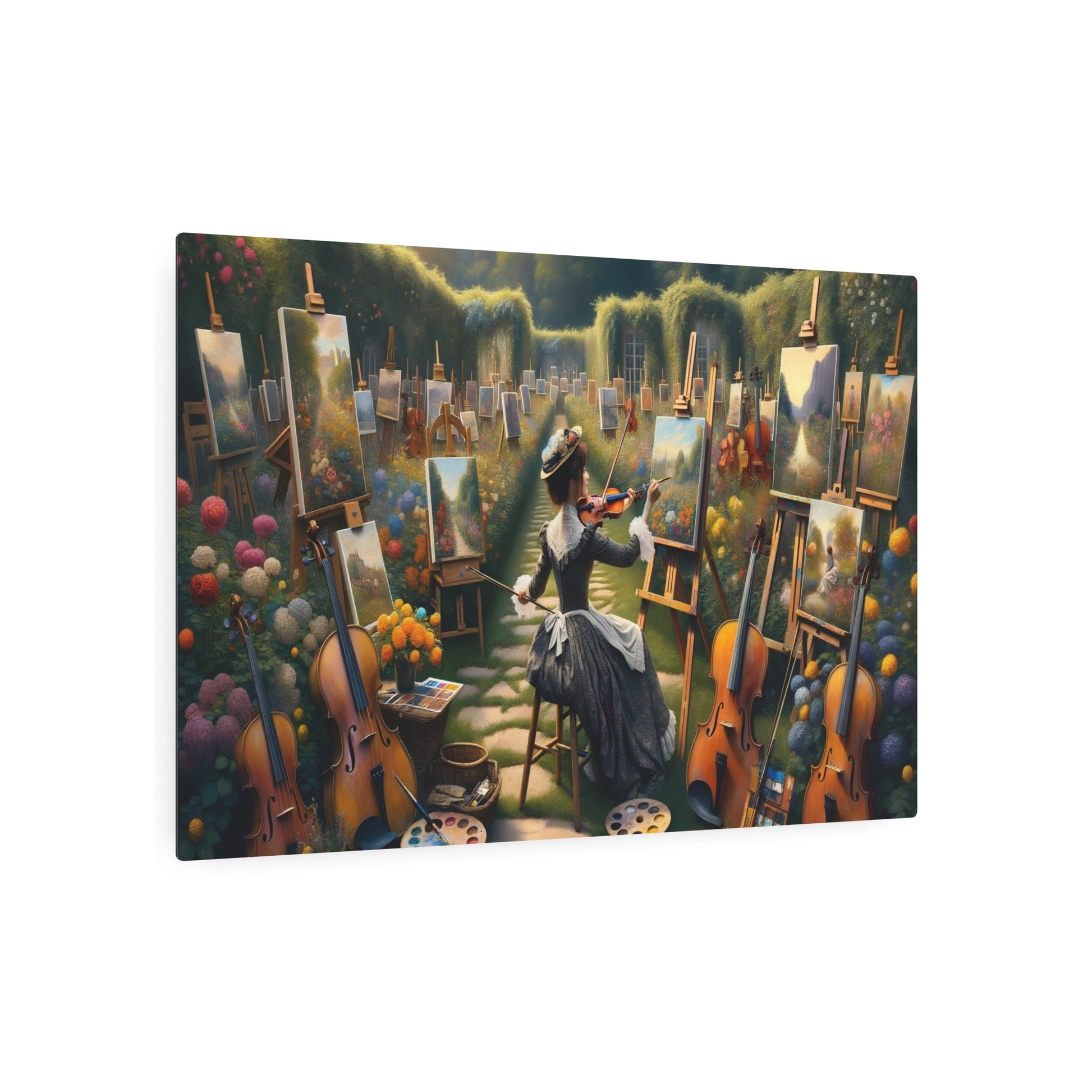 Metal Poster Art | "Impressionist Style Western Art - Fusion of Music and Art Elements" - Metal Poster Art 36″ x 24″ (Horizontal) 0.12''