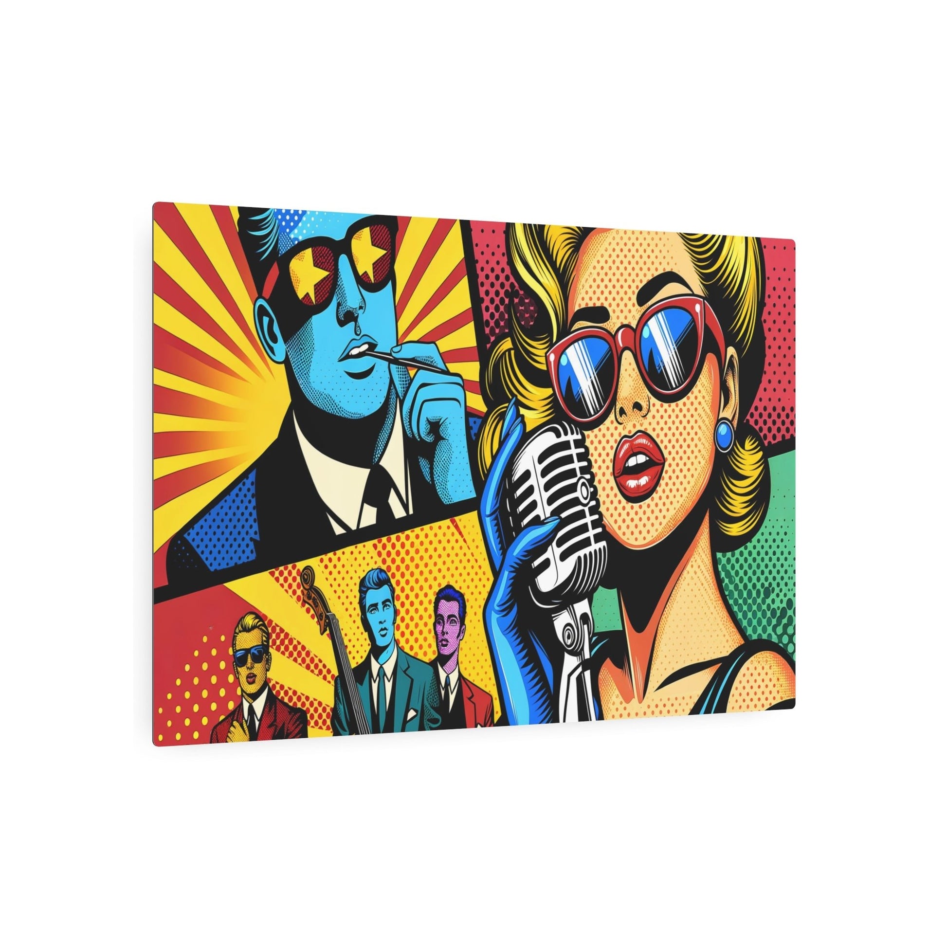 Metal Poster Art | "Vibrant Pop Art Image - Bold Modern and Contemporary Style with Bright Colors, Strong Lines & Popular Culture Iconography" - Metal Poster Art 36″ x 24″ (Horizontal) 0.12''