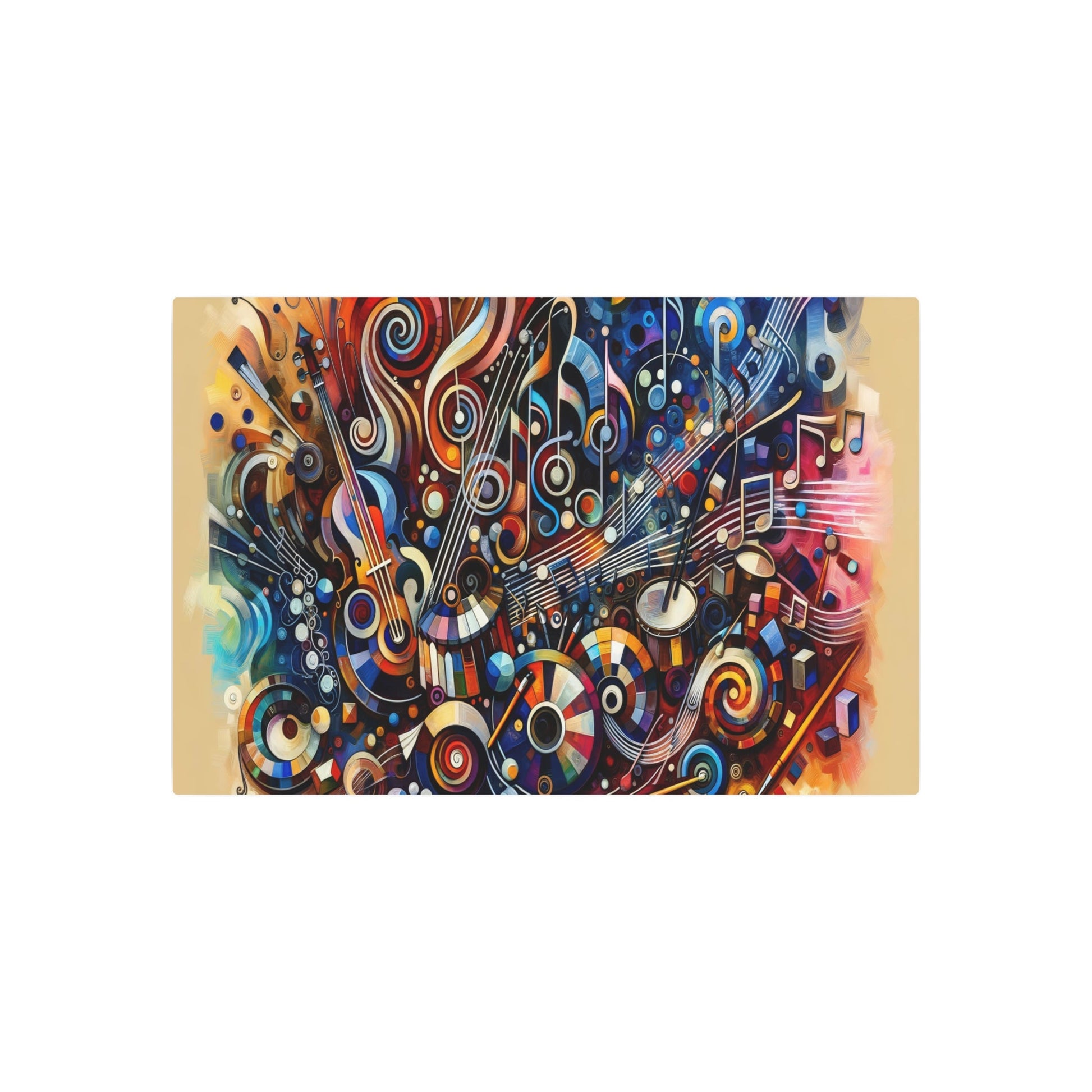 Metal Poster Art | "Modern Abstract Expressionist Artwork Inspired by Music and Art - Contemporary Style Abstract Expressionism" - Metal Poster Art 36″ x 24″ (Horizontal) 0.12''