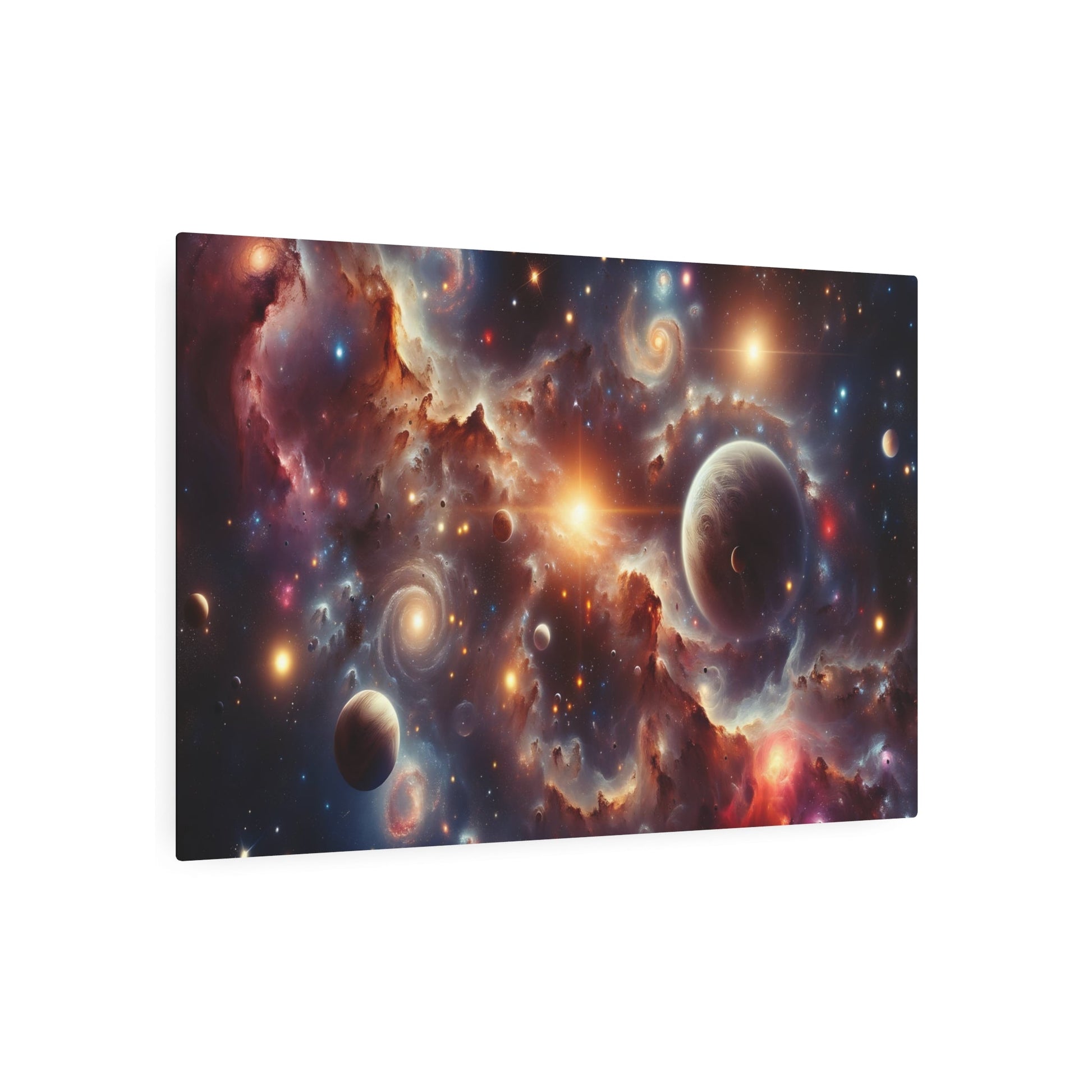 Metal Poster Art | "Realistic Celestial Body Artwork in Western Realism Style - Detailed Depiction of Stars, Planets & Galaxies" - Metal Poster Art 36″ x 24″ (Horizontal) 0.12''