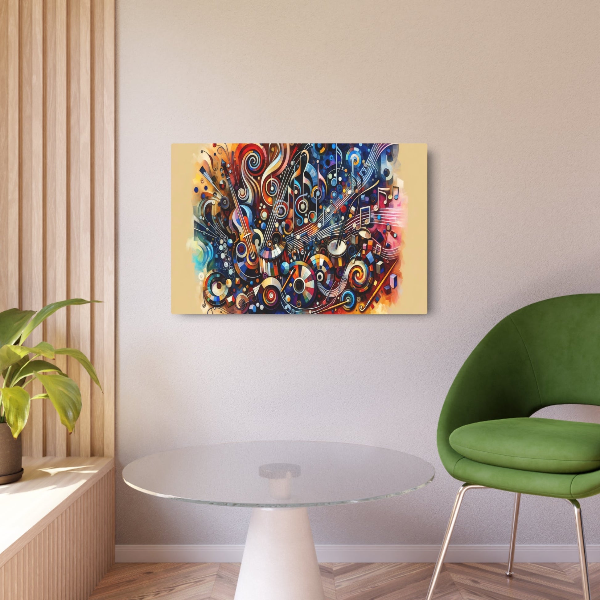 Metal Poster Art | "Modern Abstract Expressionist Artwork Inspired by Music and Art - Contemporary Style Abstract Expressionism" - Metal Poster Art 36″ x 24″ (Horizontal) 0.12''