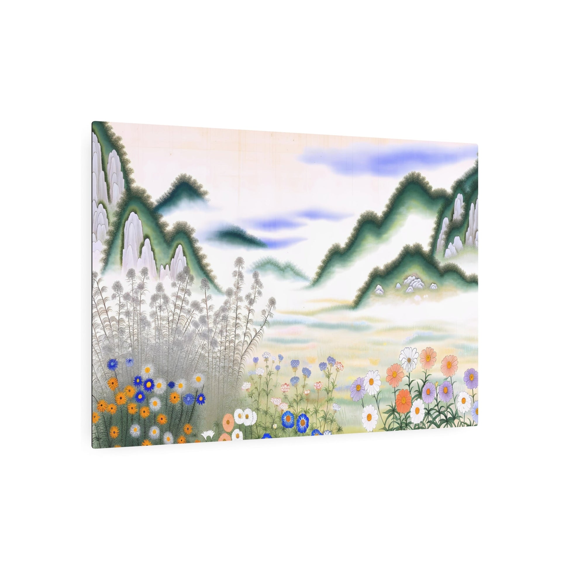 Metal Poster Art | "Joseon Dynasty-Inspired Korean Wildflower Painting - Traditional Asian Art Styles" - Metal Poster Art 36″ x 24″ (Horizontal) 0.12''
