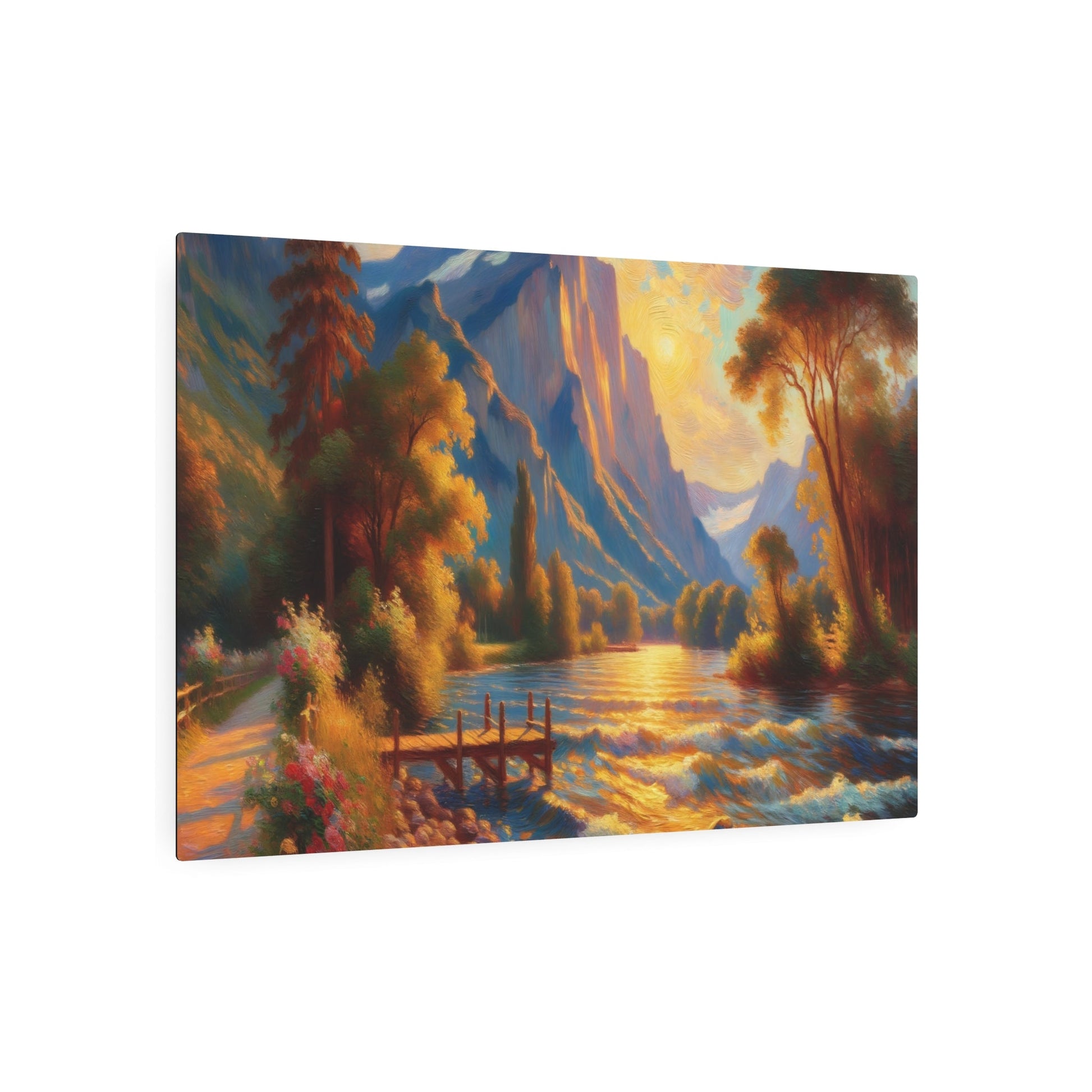 Metal Poster Art | "Impressionist Western Art: Vibrant Light Intensity and Visible Brush Strokes in Essence - focused Artwork" - Metal Poster Art 36″ x 24″ (Horizontal) 0.12''