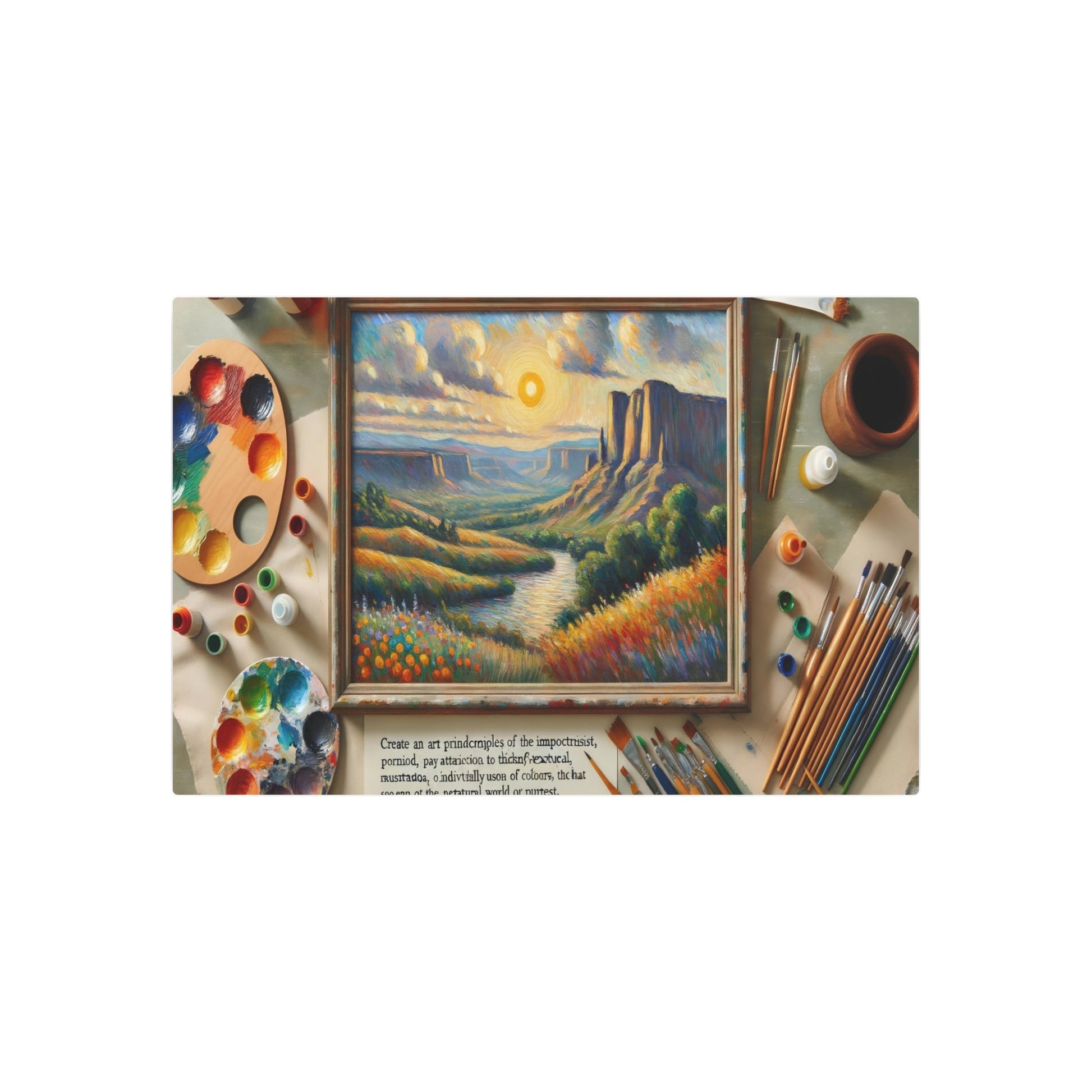 Metal Poster Art | "Western Art Styles: Expressive Post - Impressionist Masterpiece with Bold Brushstrokes and Vibrant Colors - Emotional Representation of Scenery" - Metal Poster Art 36″ x 24″ (Horizontal) 0.12''