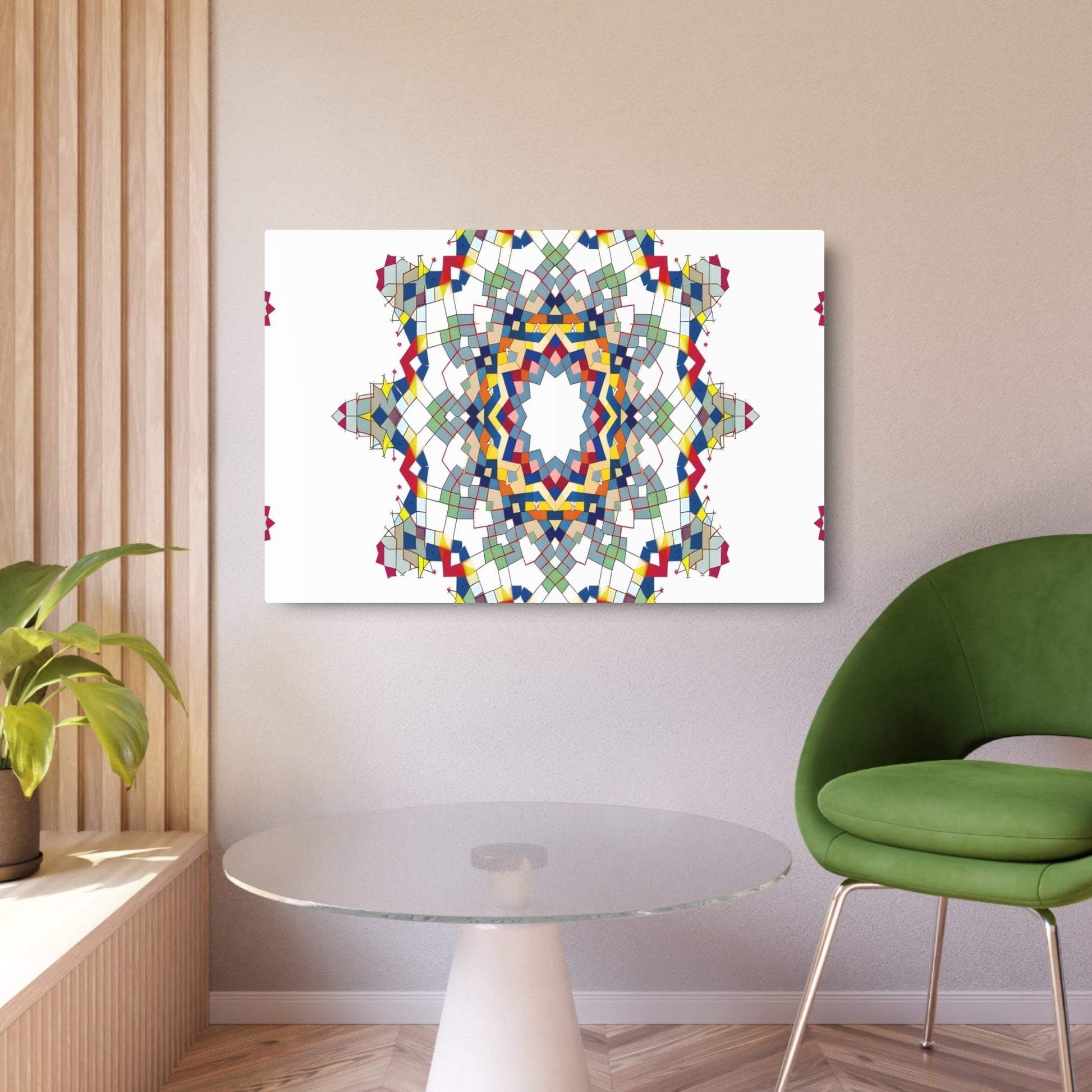 Metal Poster Art | "Islamic Geometric Patterns Art - Intricate Designs and Color Variations Inspired by Islamic Architecture | Non-Western & Global Styles" - Metal Poster Art 36″ x 24″ (Horizontal) 0.12''