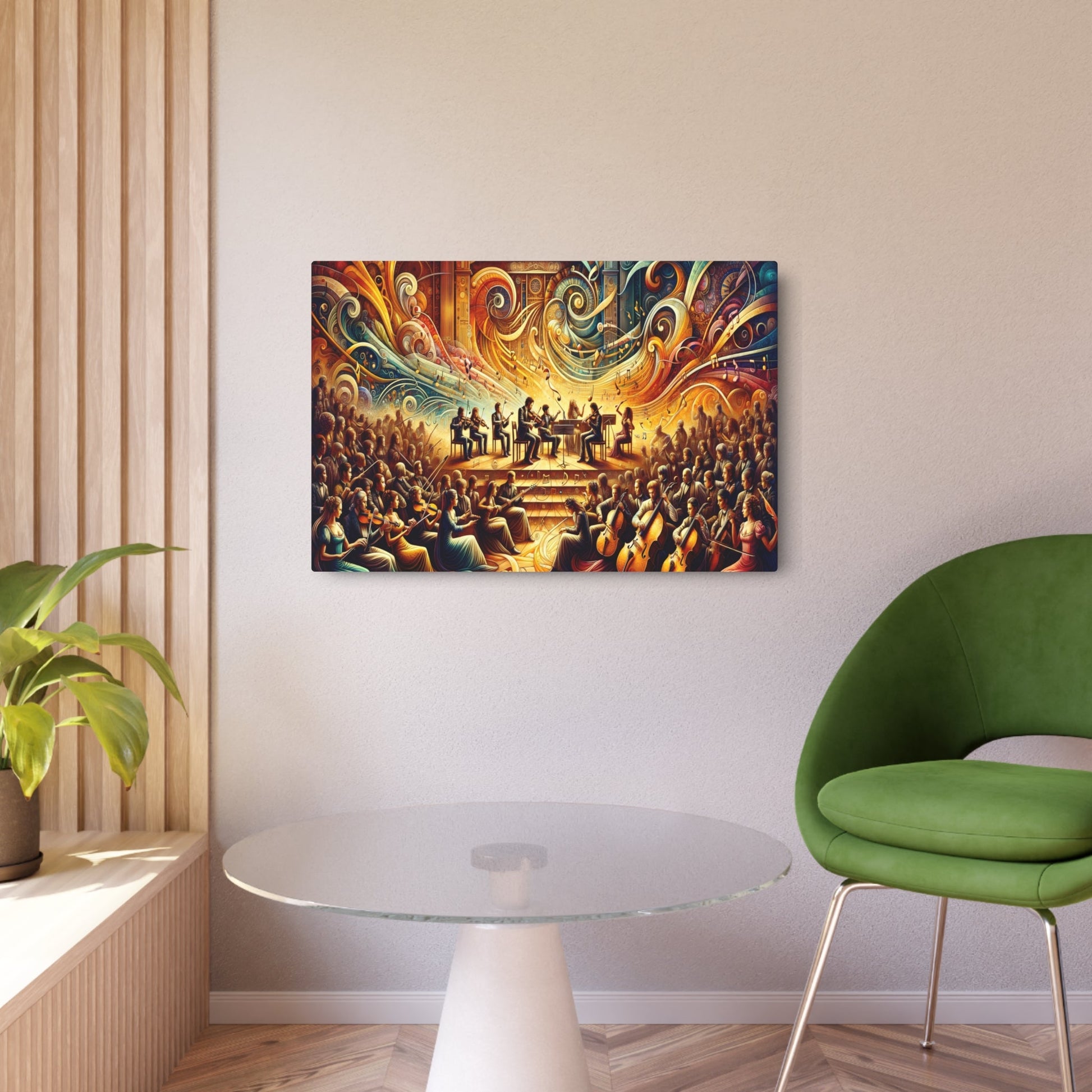 Metal Poster Art | "Renaissance Art Style Fusion of Music and Art - Unique Interpretation in Western Art Styles Collection" - Metal Poster Art 36″ x 24″ (Horizontal) 0.12''