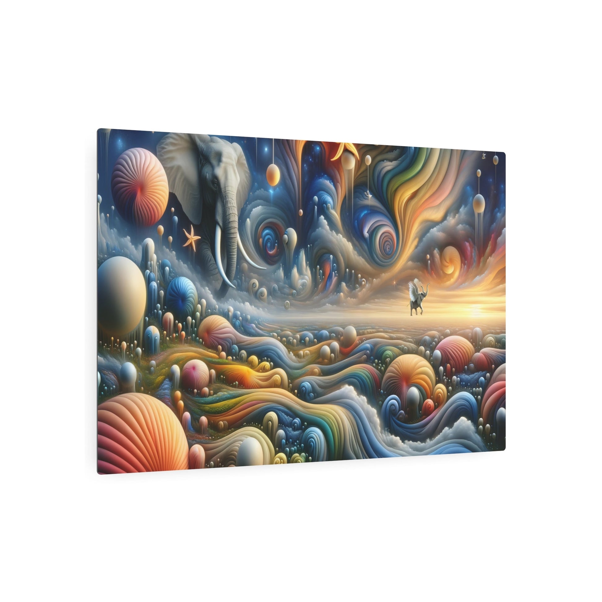 Metal Poster Art | "Surrealism Art - Dreamlike Inspiration Modern Contemporary Illustration with Unexpected Juxtapositions and Abstract Forms" - Metal Poster Art 36″ x 24″ (Horizontal) 0.12''