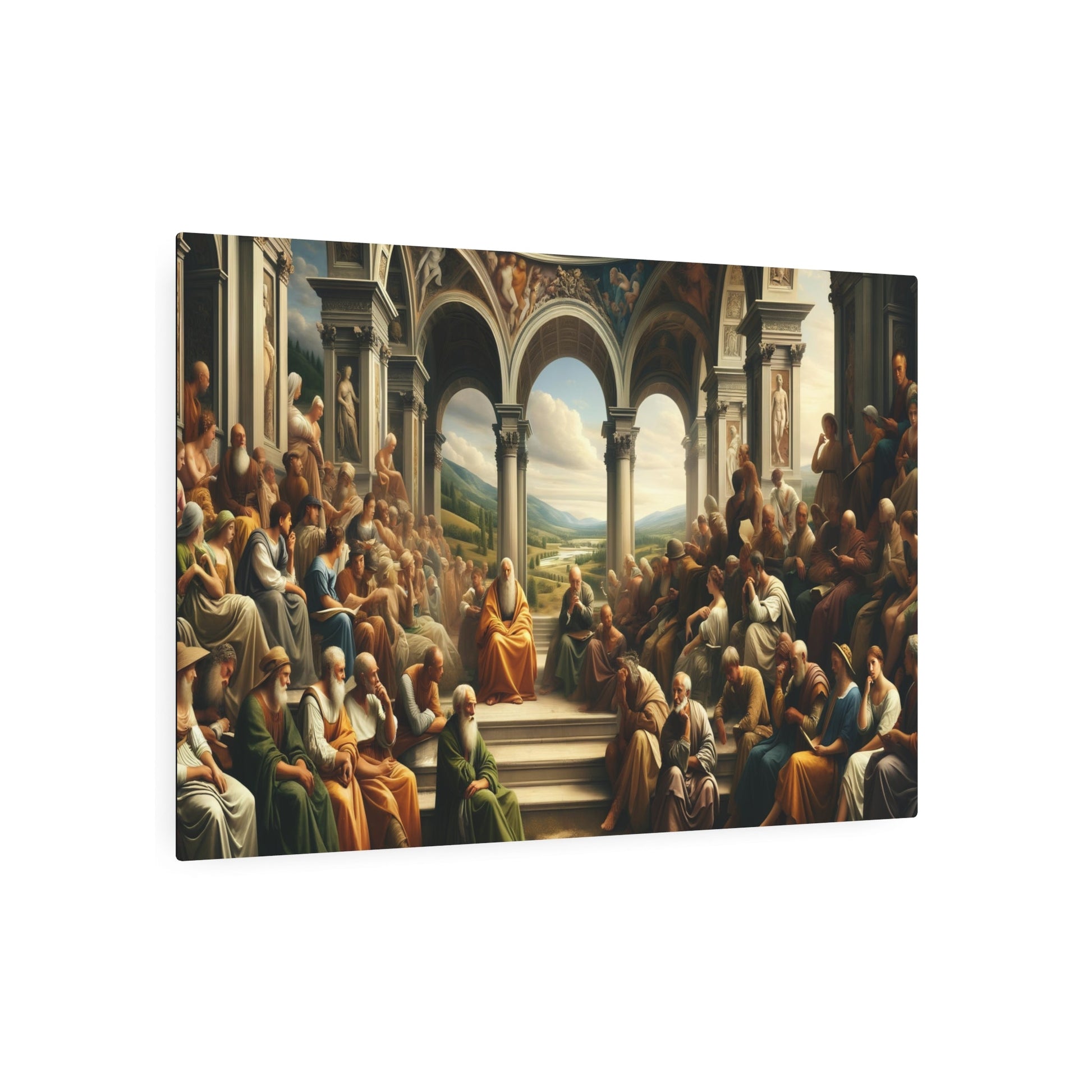 Metal Poster Art | "Renaissance Art Style Features: Realistic Human Figures, Linear Perspective & Naturalistic Light in Western Art Styles - Including Lush Landscapes - Metal Poster Art 36″ x 24″ (Horizontal) 0.12''