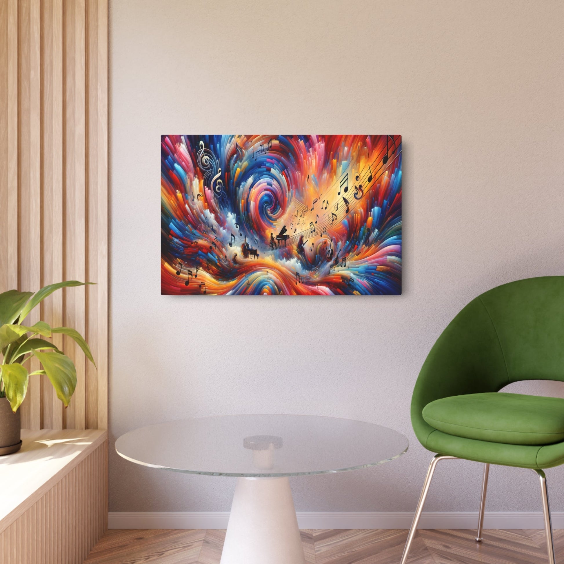 Metal Poster Art | "Expressionism Style Western Art Painting: Harmonious Fusion of Music and Art Elements" - Metal Poster Art 36″ x 24″ (Horizontal) 0.12''