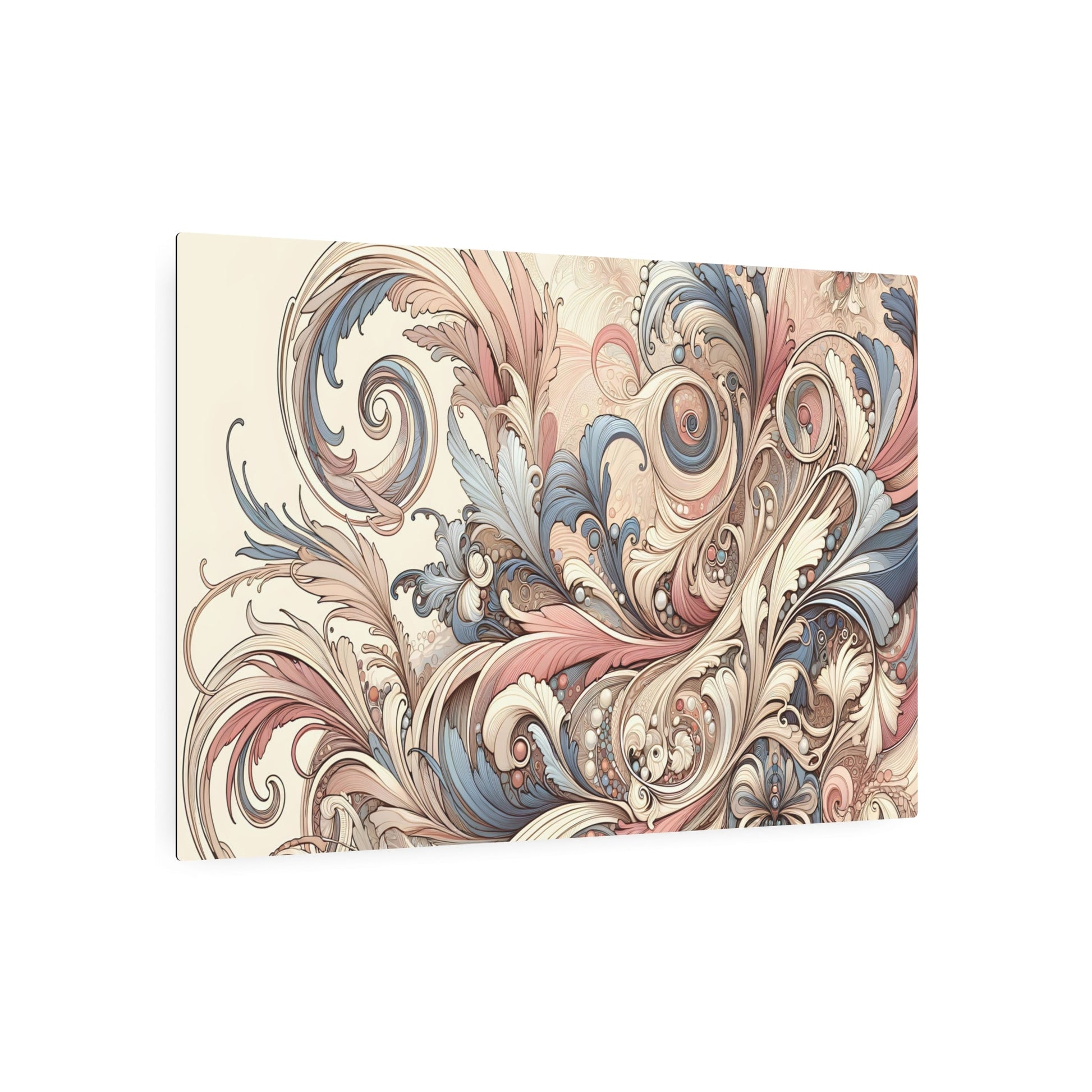 Metal Poster Art | "Art Nouveau Western Style Artwork - Intricate Curvilinear Design with Rich Pastel Colors, Romantic Dreamy Atmosphere - Late 19 - Metal Poster Art 36″ x 24″ (Horizontal) 0.12''