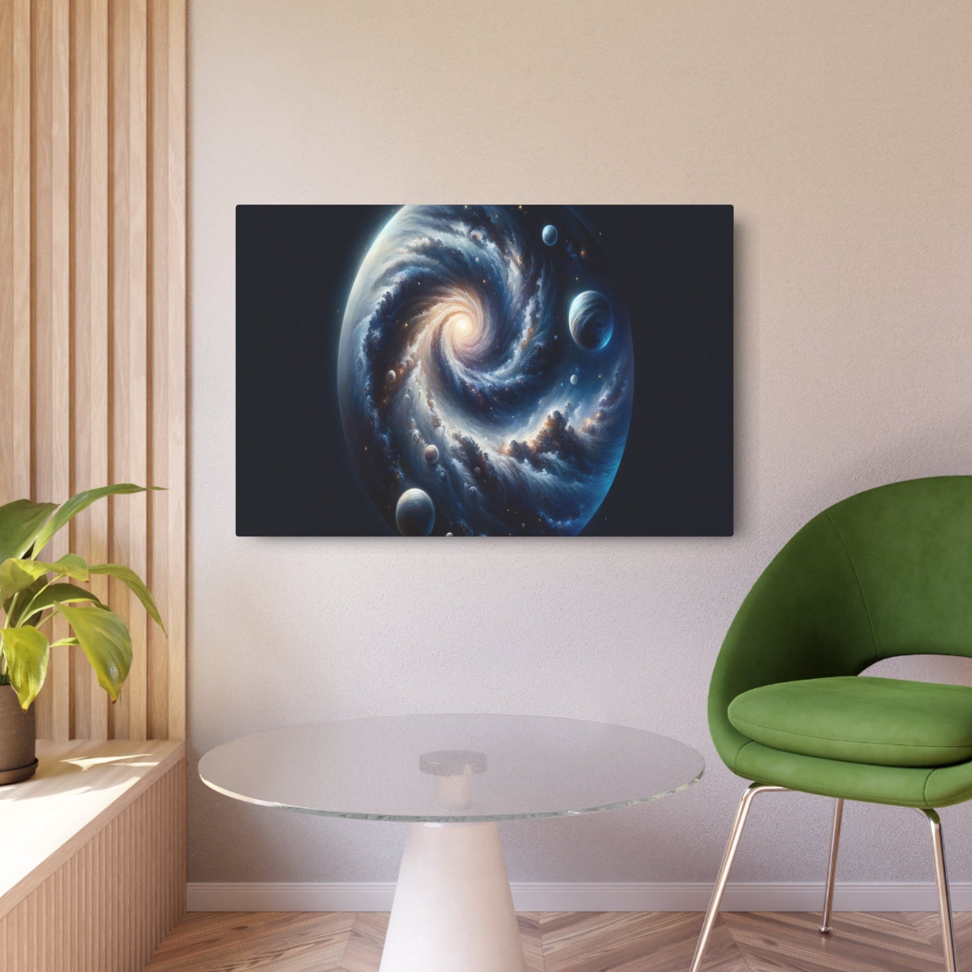 Metal Poster Art | "Realistic Celestial Body Art in Realism Style – Detailed Western Art Depiction of Stars, Galaxies, Planets, and Nebulae - Metal Poster Art 36″ x 24″ (Horizontal) 0.12''