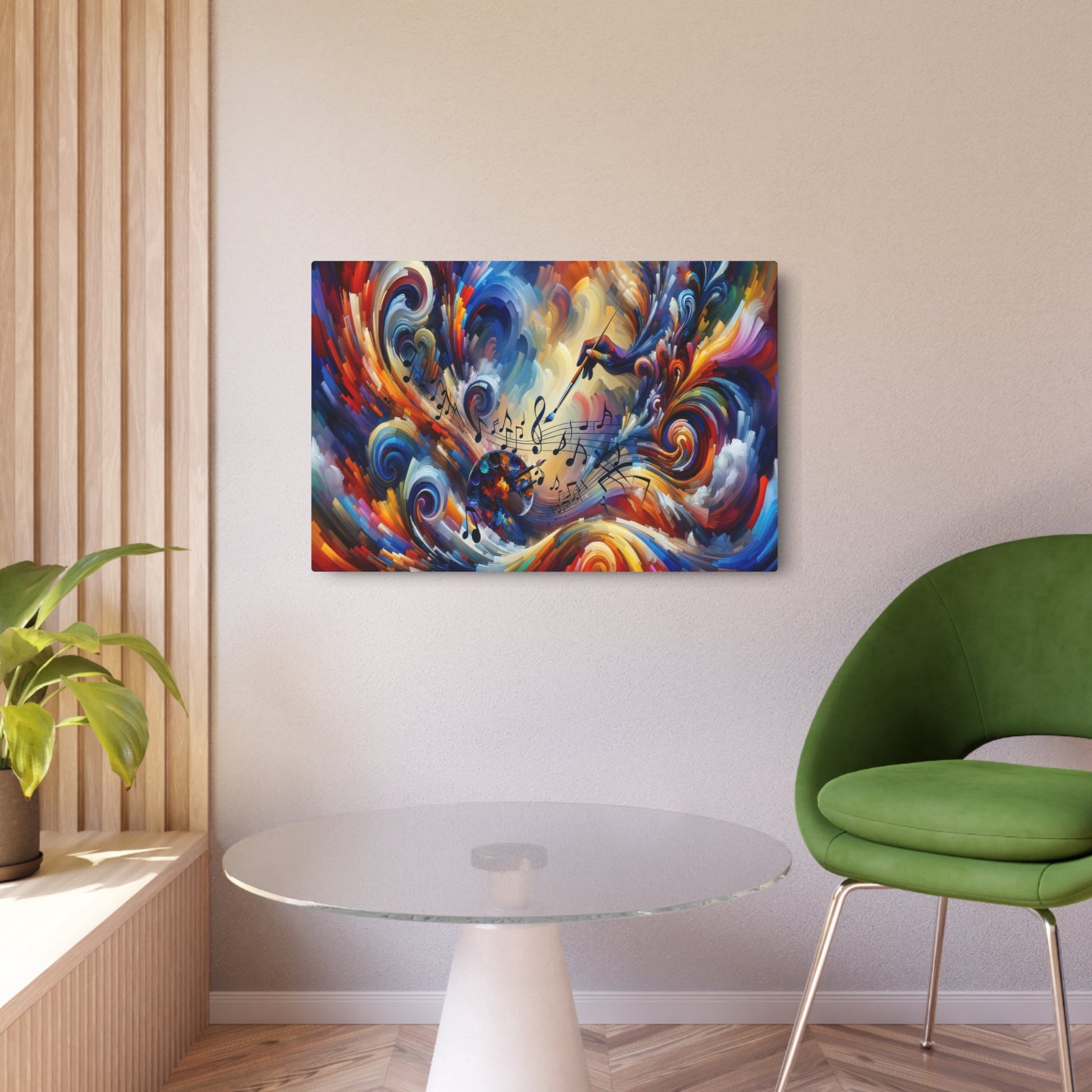 Metal Poster Art | "Expressionistic Western Art Style: Dynamic Fusion of Music and Art - Limited Edition Print" - Metal Poster Art 36″ x 24″ (Horizontal) 0.12''