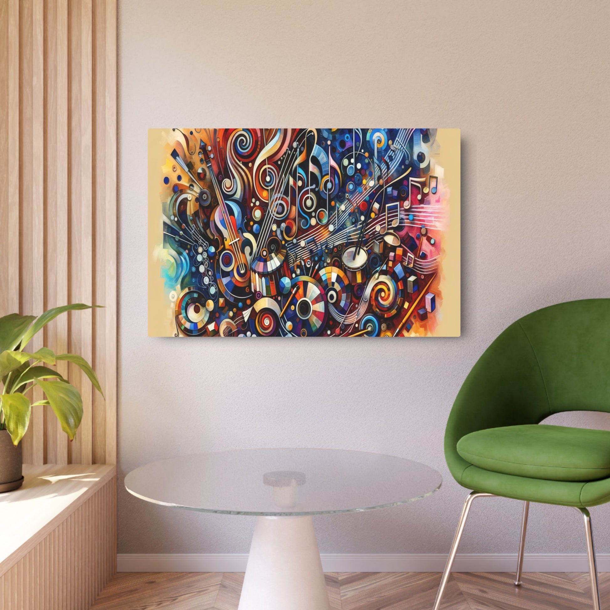 Metal Poster Art | "Modern Abstract Expressionist Artwork Inspired by Music and Art - Contemporary Style Abstract Expressionism" - Metal Poster Art 36″ x 24″ (Horizontal) 0.12''