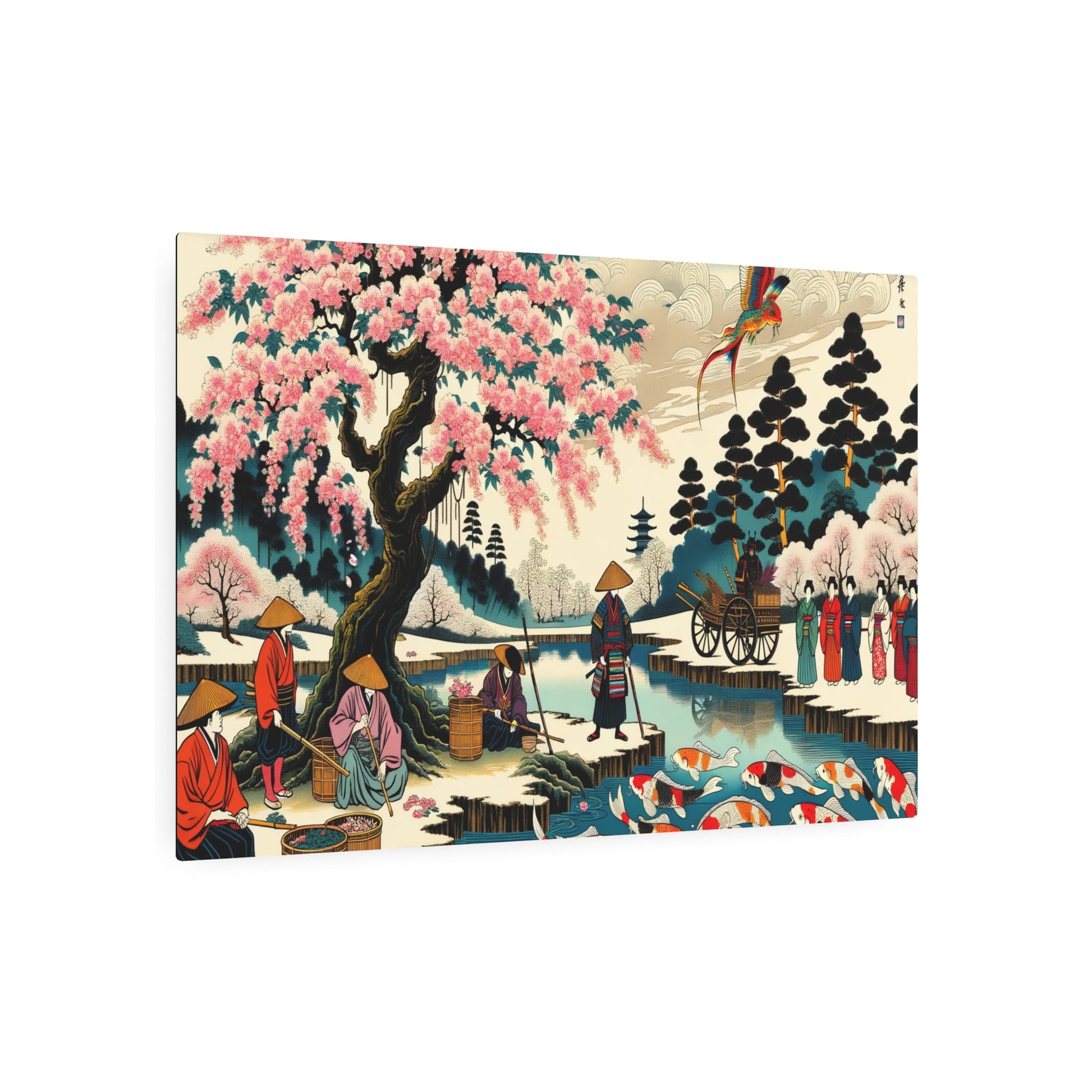 Metal Poster Art | "Traditional Edo - Era Ukiyo - e Art Print: Vibrant Japanese Scenes of Nature, Daily Life & Historical Events - Asian Art Styles Collection - Metal Poster Art 36″ x 24″ (Horizontal) 0.12''