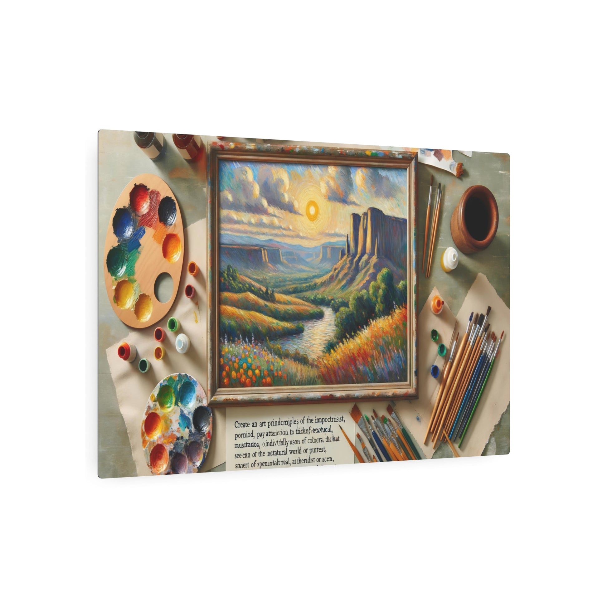 Metal Poster Art | "Western Art Styles: Expressive Post - Impressionist Masterpiece with Bold Brushstrokes and Vibrant Colors - Emotional Representation of Scenery" - Metal Poster Art 36″ x 24″ (Horizontal) 0.12''