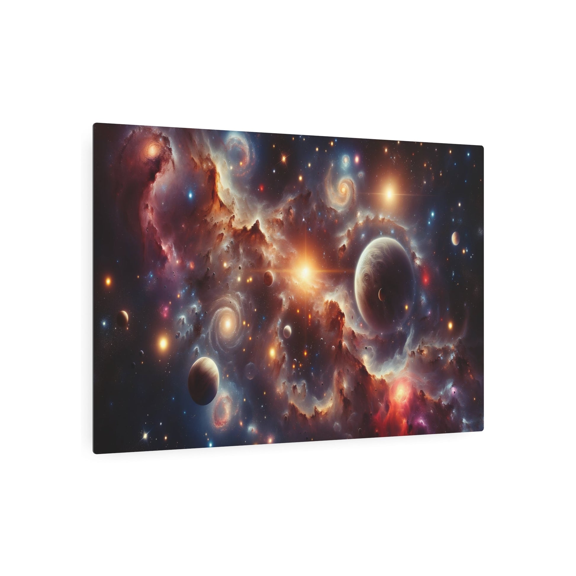 Metal Poster Art | "Realistic Celestial Body Artwork in Western Realism Style - Detailed Depiction of Stars, Planets & Galaxies" - Metal Poster Art 36″ x 24″ (Horizontal) 0.12''