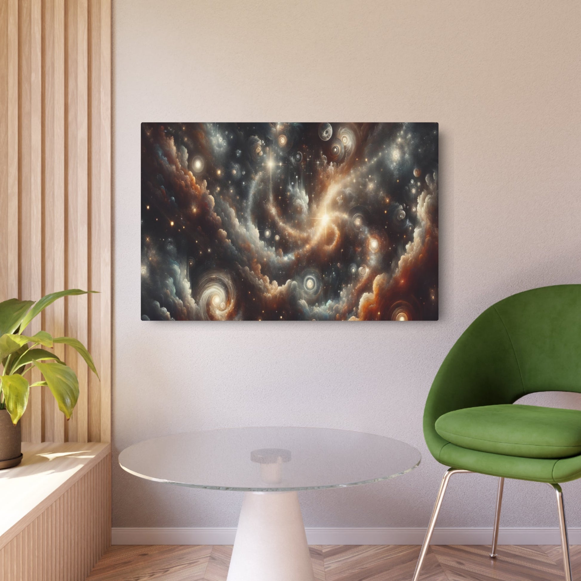 Metal Poster Art | "Baroque - Style Celestial Bodies Artwork - Western Art Styles Collection" - Metal Poster Art 36″ x 24″ (Horizontal) 0.12''