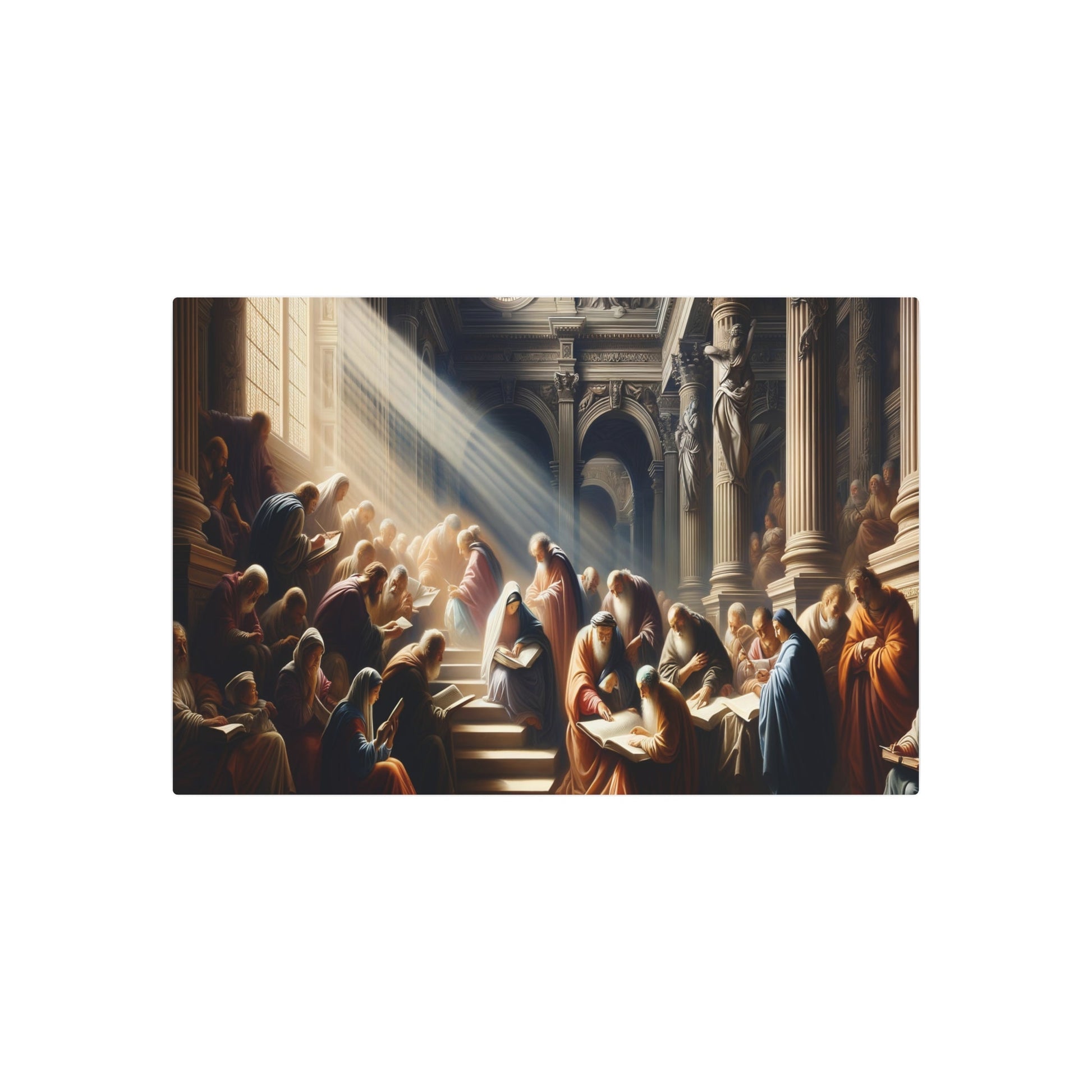 Metal Poster Art | "Renaissance Era Chiaroscuro Artwork - Detailed Human Forms & Religious Imagery in Western Art Styles Collection" - Metal Poster Art 36″ x 24″ (Horizontal) 0.12''