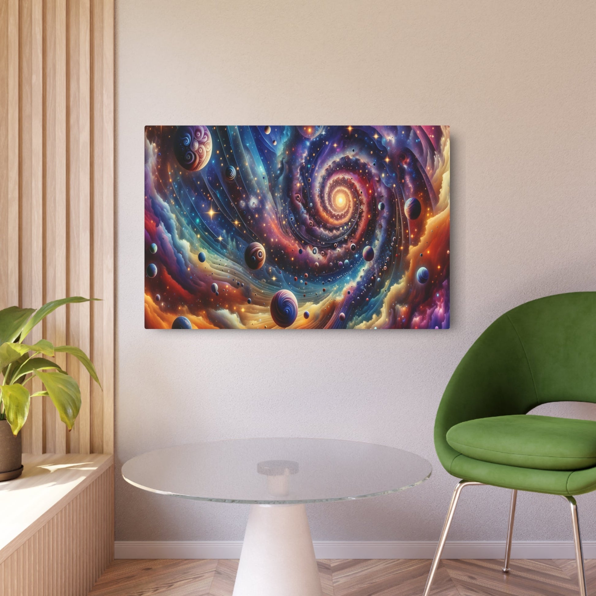 Metal Poster Art | "Modern & Contemporary Surrealism Art: Deep Celestial Dream - An Imaginative Blend of Stars, Galaxies, Planets, and Const - Metal Poster Art 36″ x 24″ (Horizontal) 0.12''