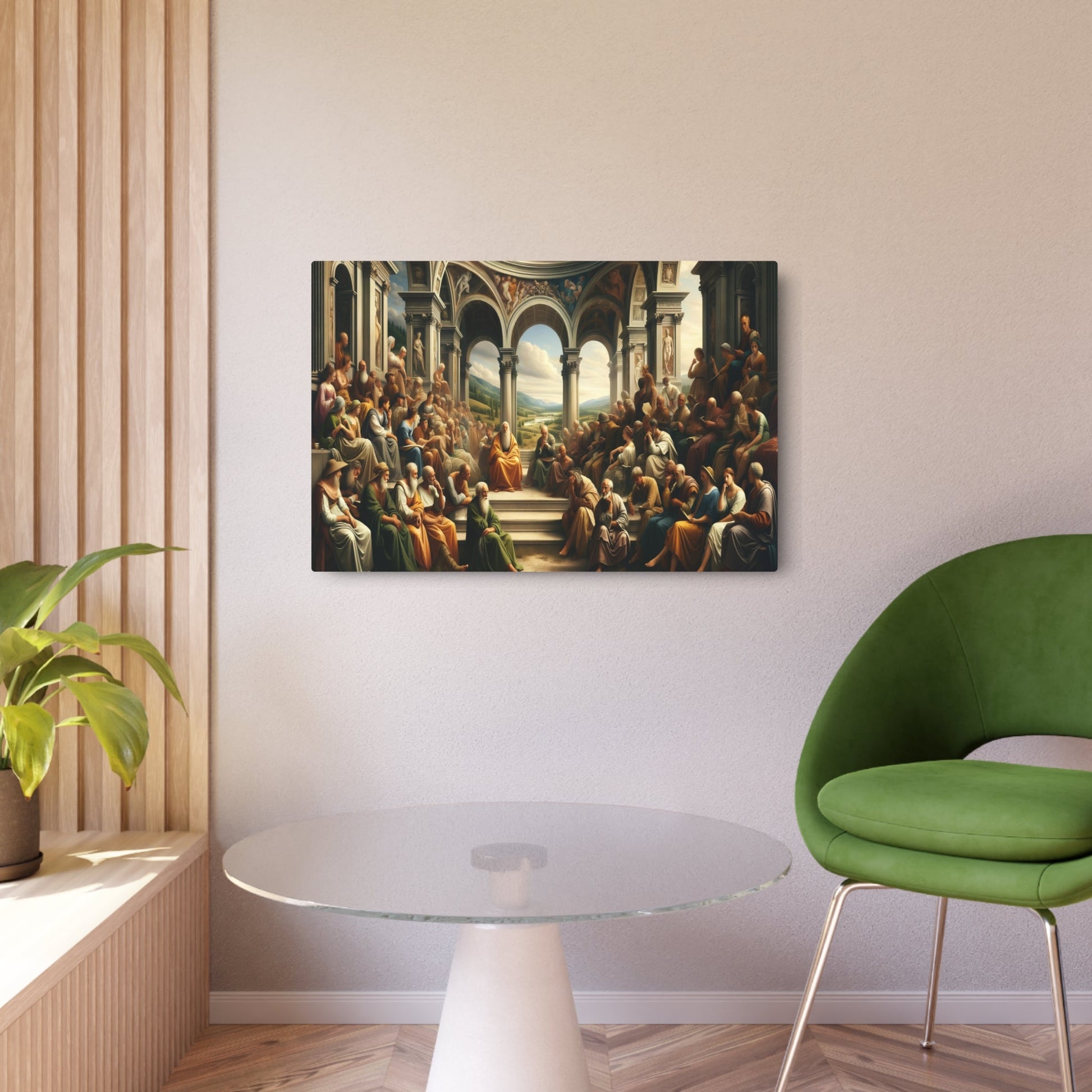 Metal Poster Art | "Renaissance Art Style Features: Realistic Human Figures, Linear Perspective & Naturalistic Light in Western Art Styles - Including Lush Landscapes - Metal Poster Art 36″ x 24″ (Horizontal) 0.12''