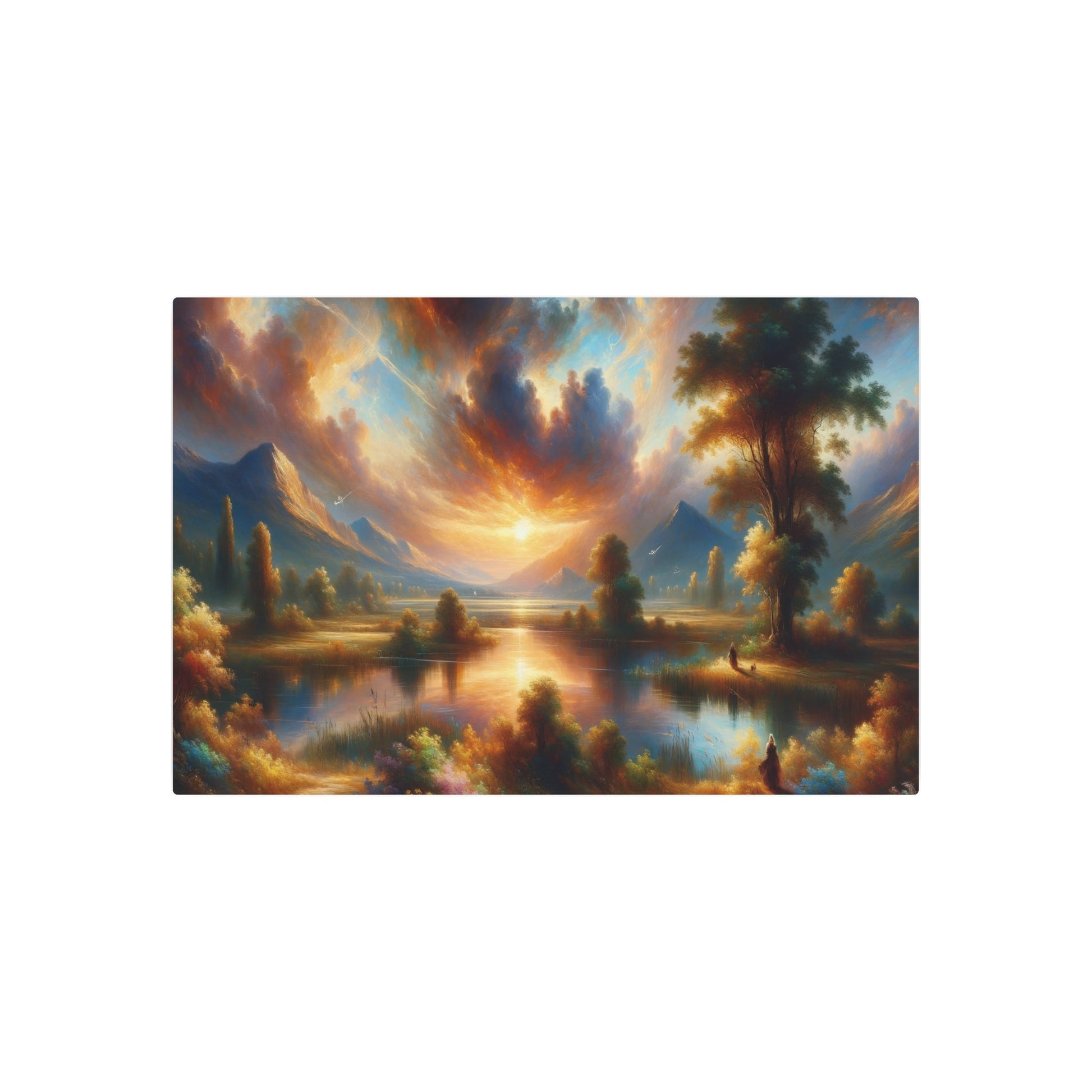 Metal Poster Art | "Romanticism Era Artwork: Expressive Emotion and Nature's Beauty Highlighted in Dramatic Light and Intense Color - Western Art Styles - Metal Poster Art 36″ x 24″ (Horizontal) 0.12''