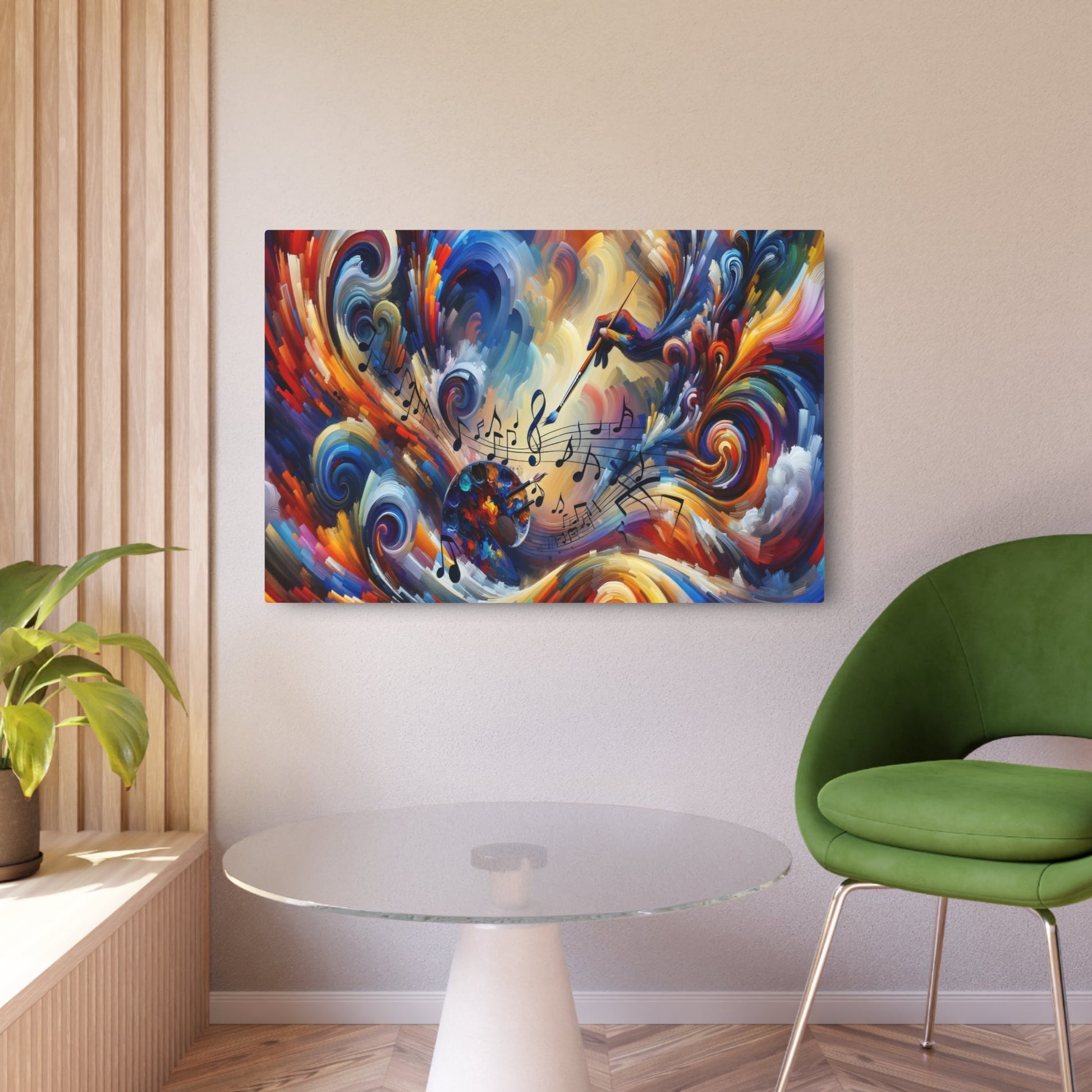 Metal Poster Art | "Expressionistic Western Art Style: Dynamic Fusion of Music and Art - Limited Edition Print" - Metal Poster Art 36″ x 24″ (Horizontal) 0.12''