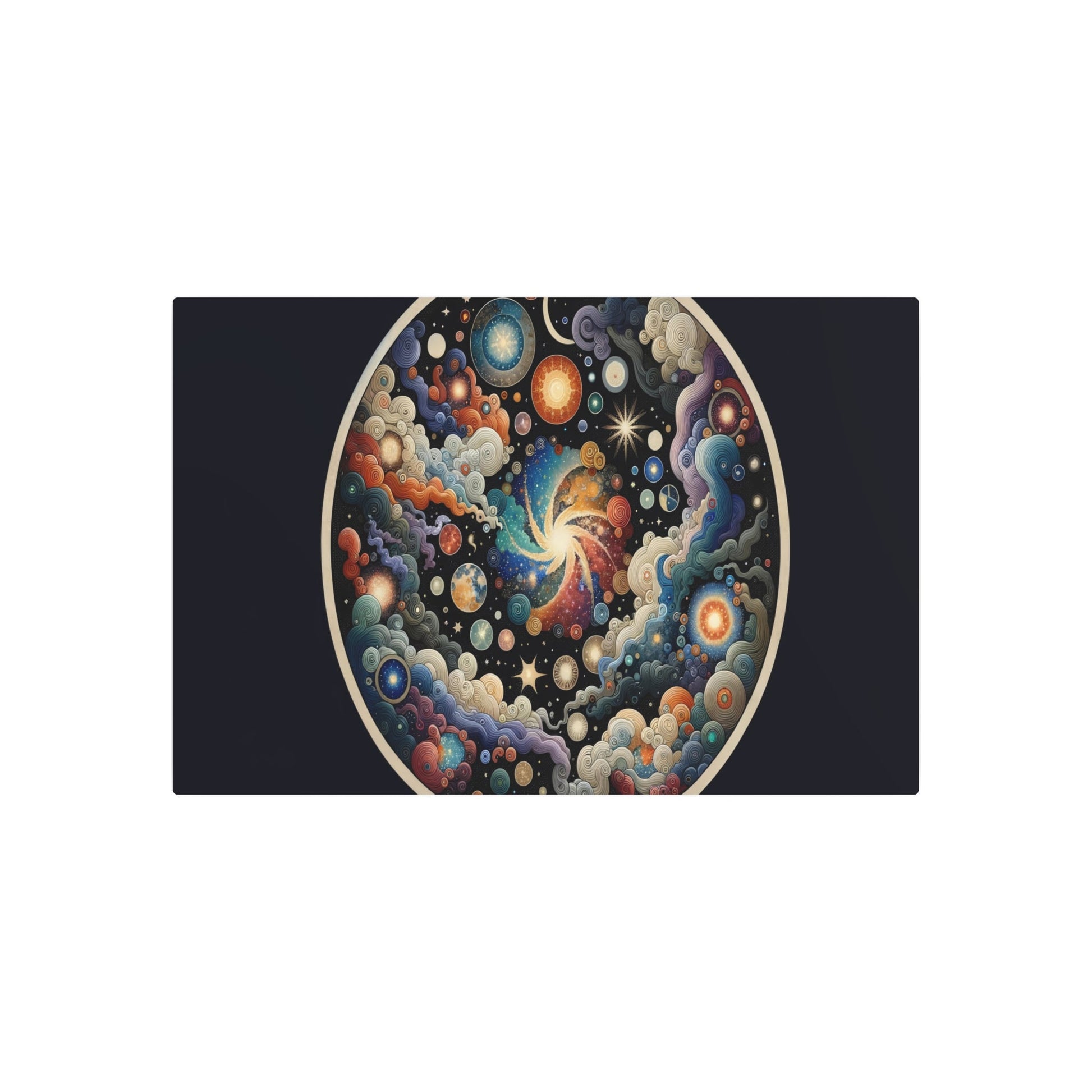 Metal Poster Art | "Joseon Dynasty - Inspired Korean Artwork: Celestial Bodies and Cosmos in Traditional Asian Art Styles" - Metal Poster Art 36″ x 24″ (Horizontal) 0.12''