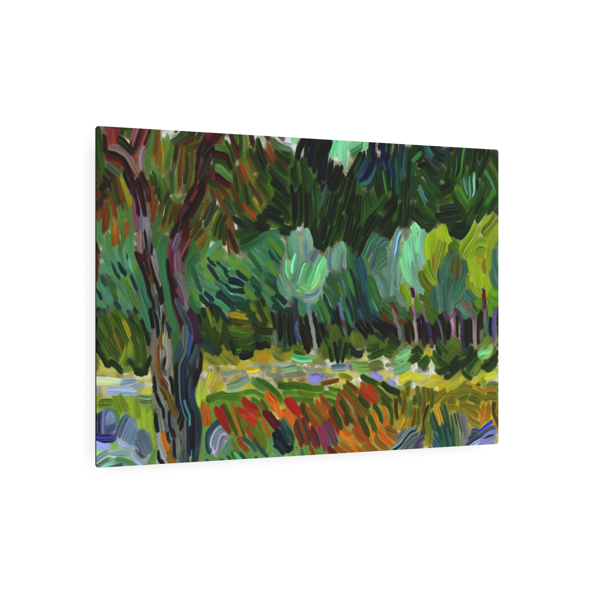 Metal Poster Art | "Post-Impressionist Style Painting of Forests and Trees - Western Art Styles Collection" - Metal Poster Art 36″ x 24″ (Horizontal) 0.12''