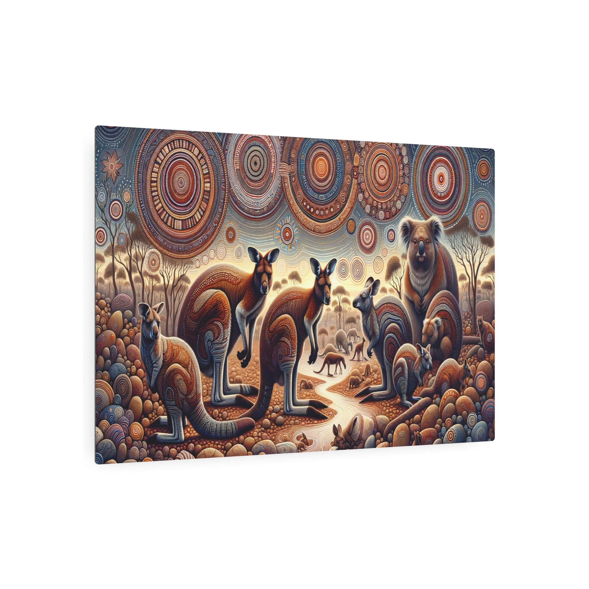 Metal Poster Art | "Aboriginal Australian Art: Authentic Native Wildlife and Traditional Symbols in Non - Western & Global Styles - Aboriginal Art (Australian)" - Metal Poster Art 36″ x 24″ (Horizontal) 0.12''