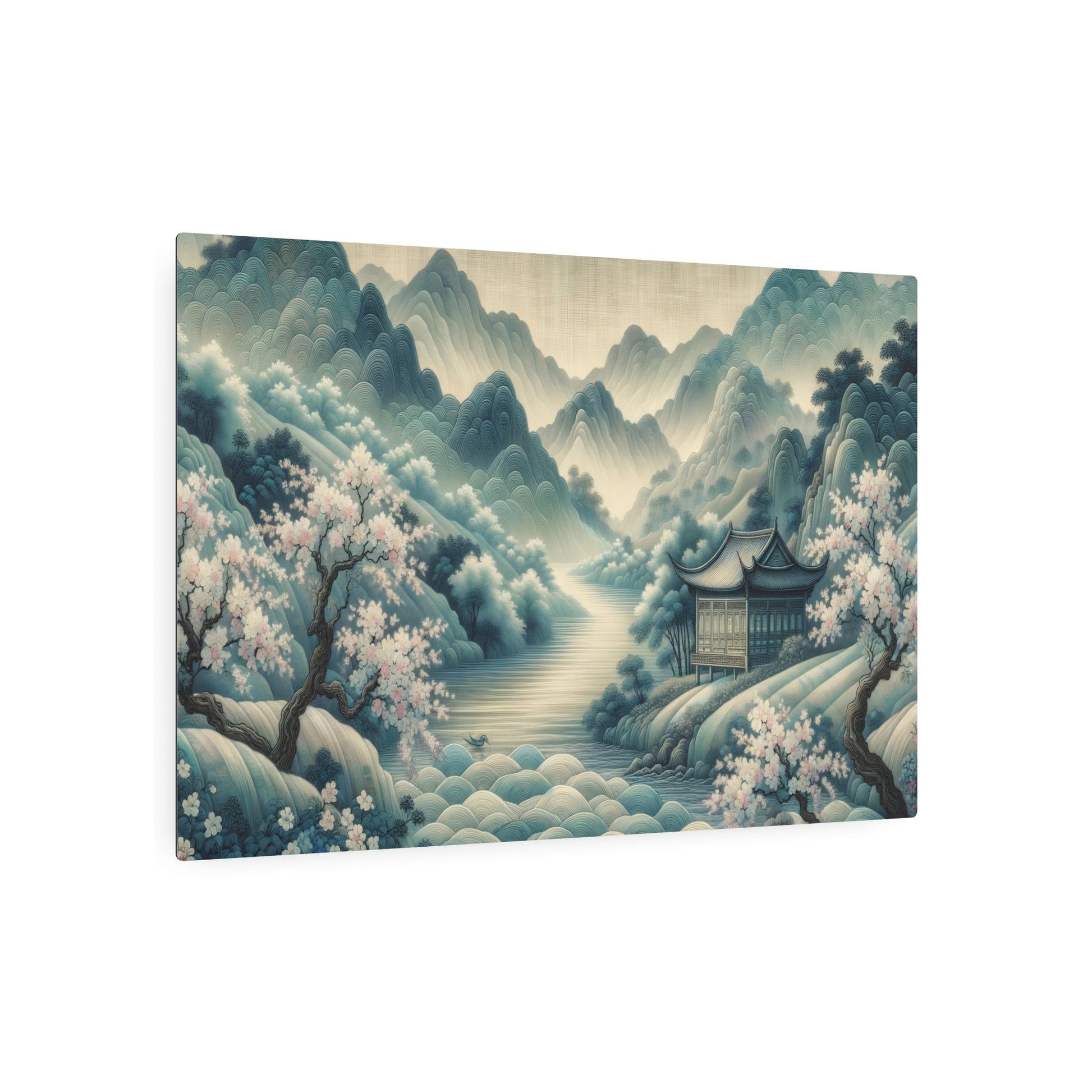 Metal Poster Art | "Traditional Chinese Silk Painting Artwork - Authentic Asian Art Styles in Sub - category of Classic Chinese Silk Illustration" - Metal Poster Art 36″ x 24″ (Horizontal) 0.12''