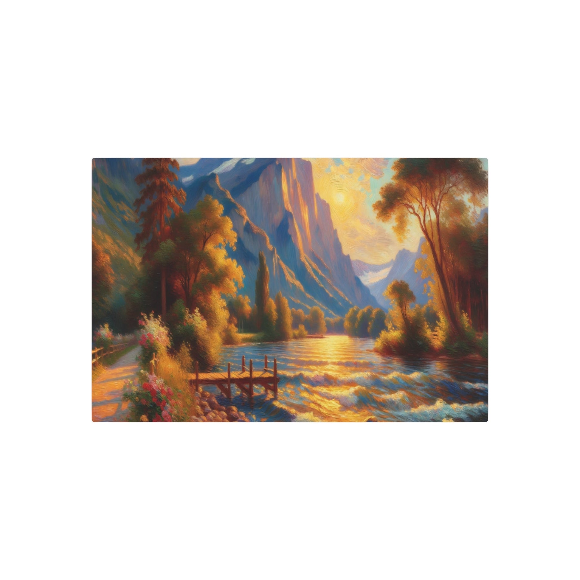 Metal Poster Art | "Impressionist Western Art: Vibrant Light Intensity and Visible Brush Strokes in Essence - focused Artwork" - Metal Poster Art 36″ x 24″ (Horizontal) 0.12''